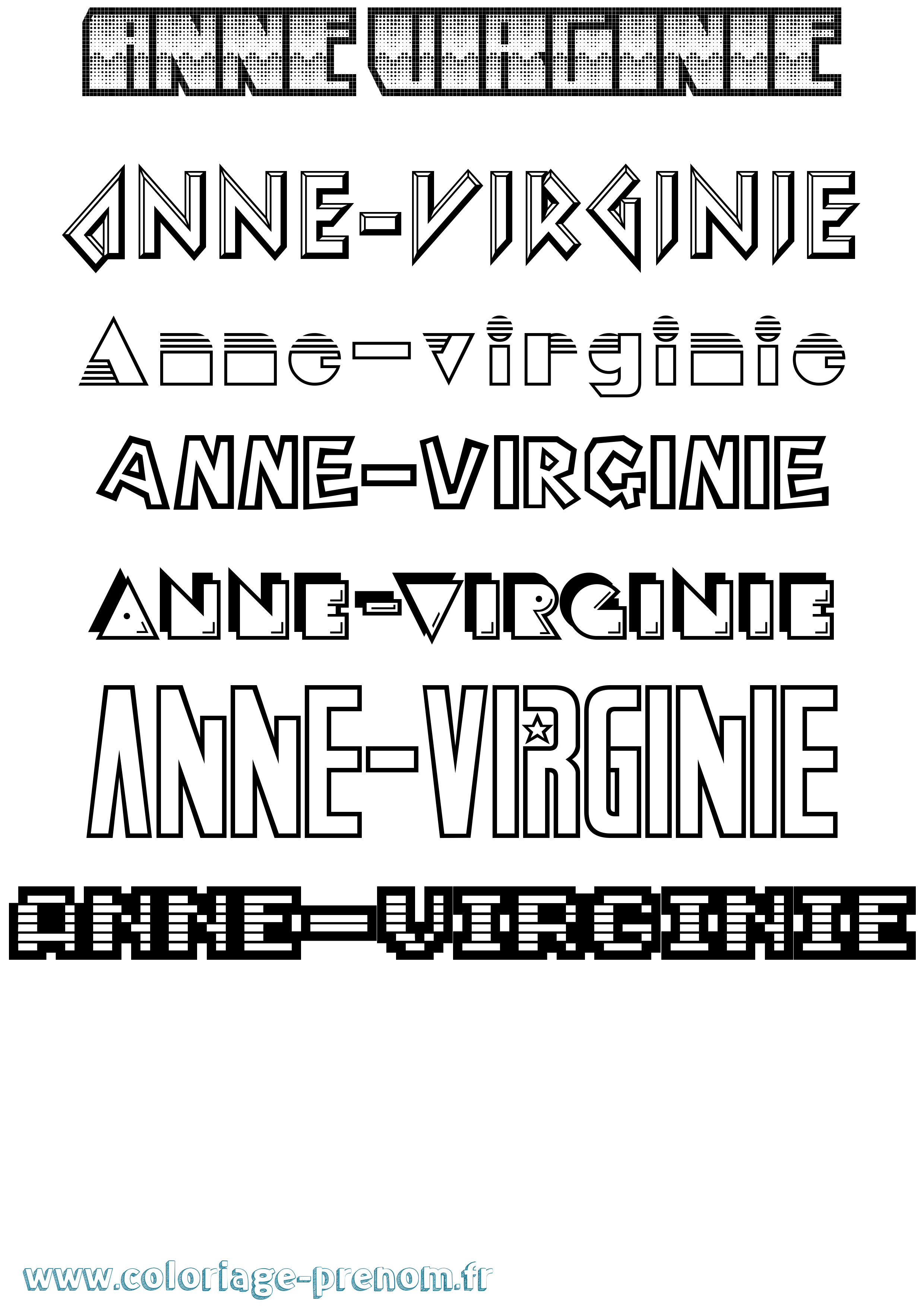 Coloriage prénom Anne-Virginie Jeux Vidéos
