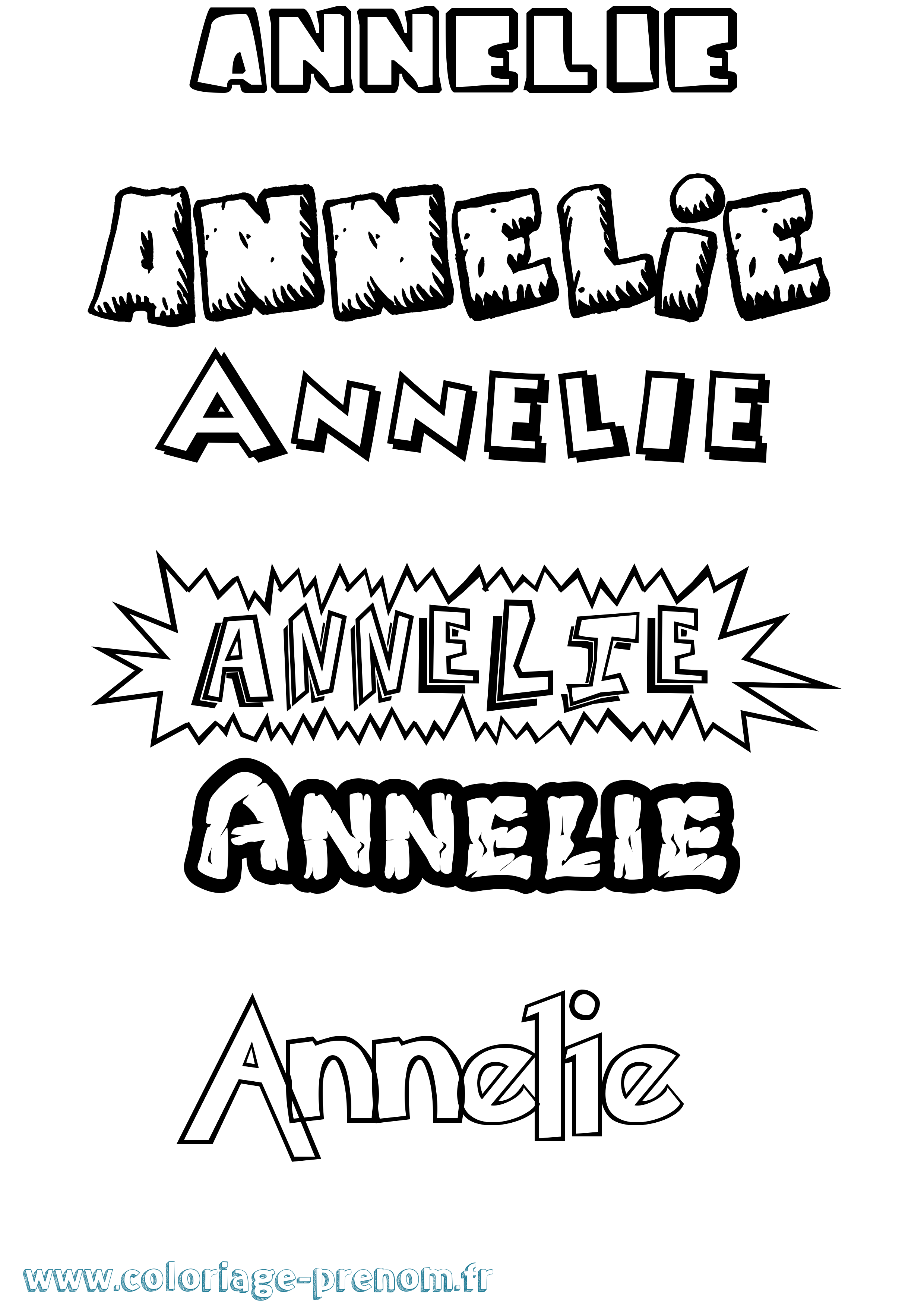 Coloriage prénom Annelie Dessin Animé