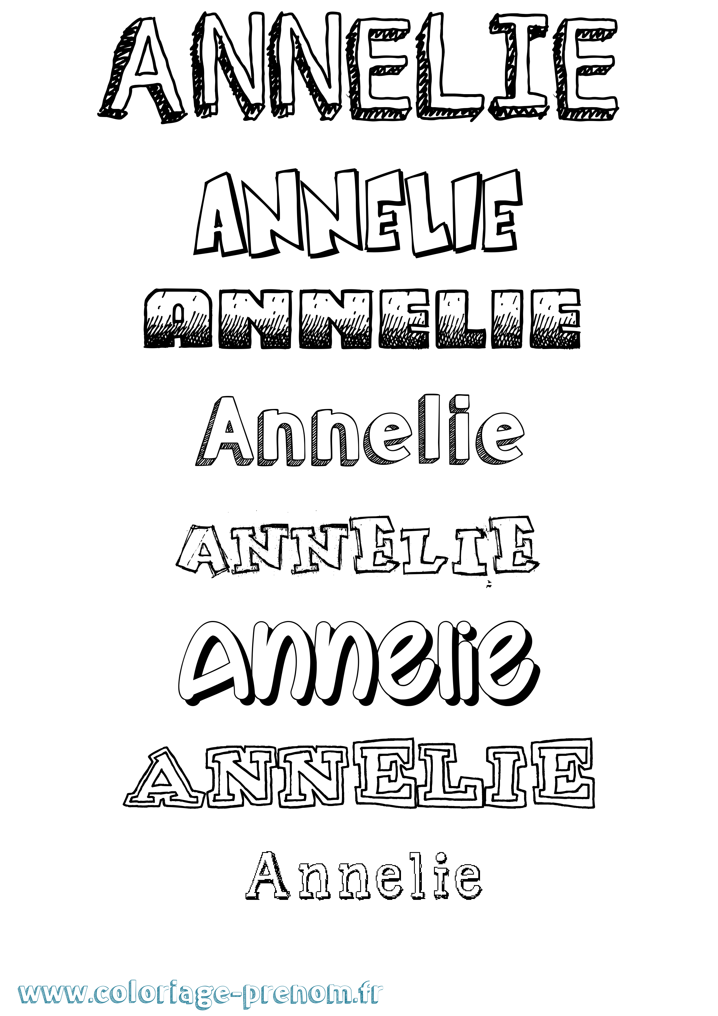 Coloriage prénom Annelie Dessiné