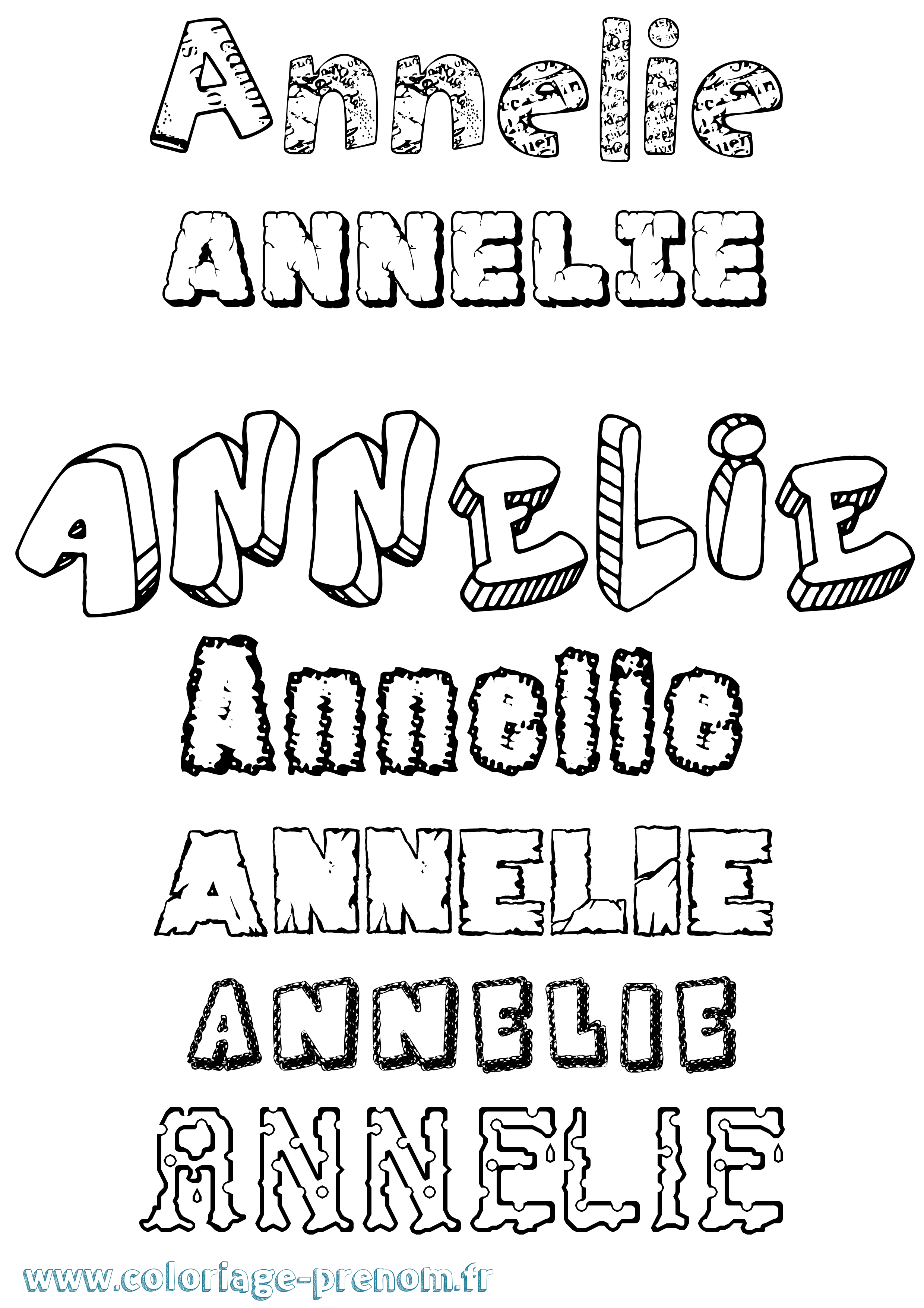 Coloriage prénom Annelie Destructuré