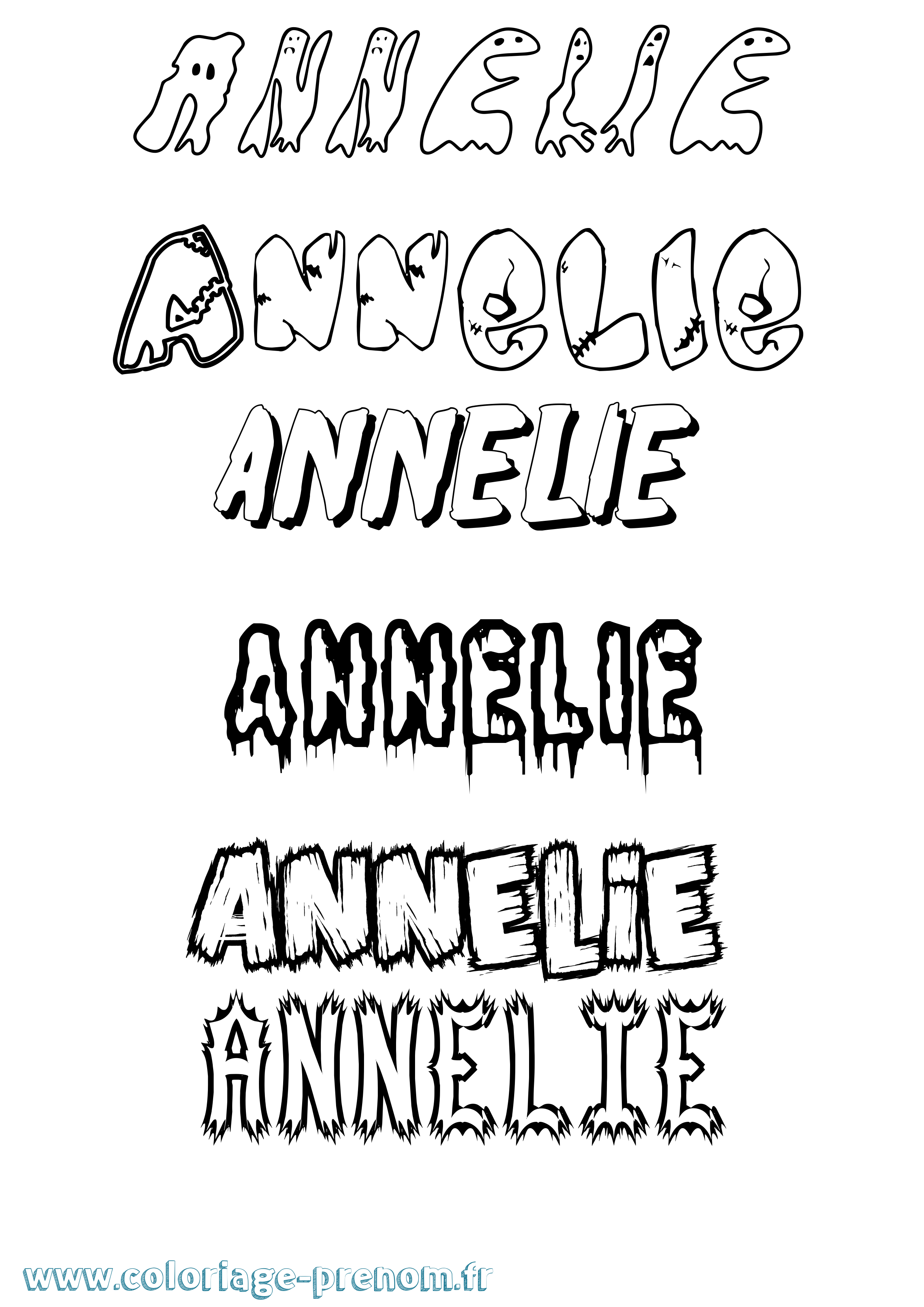 Coloriage prénom Annelie Frisson