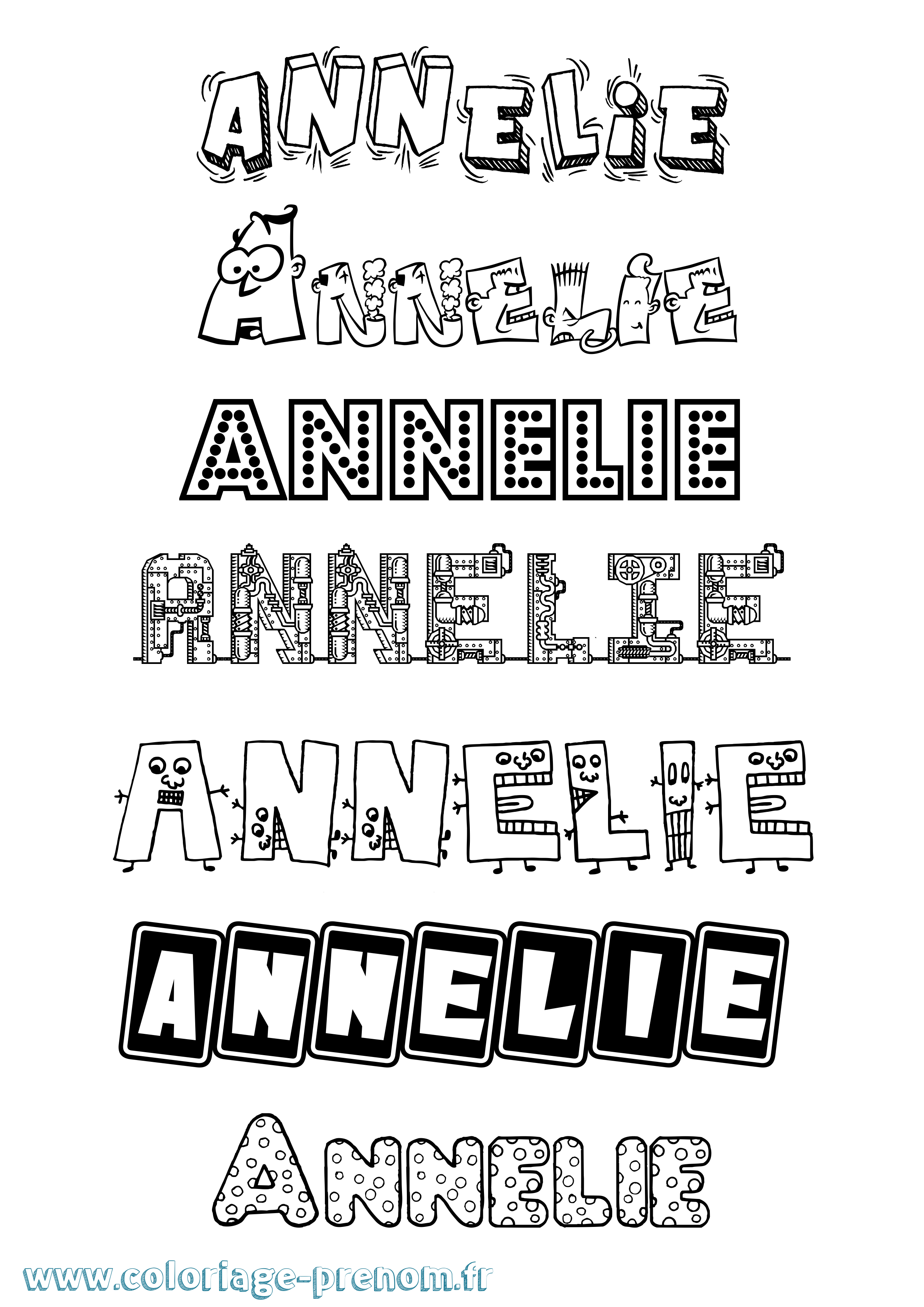Coloriage prénom Annelie Fun