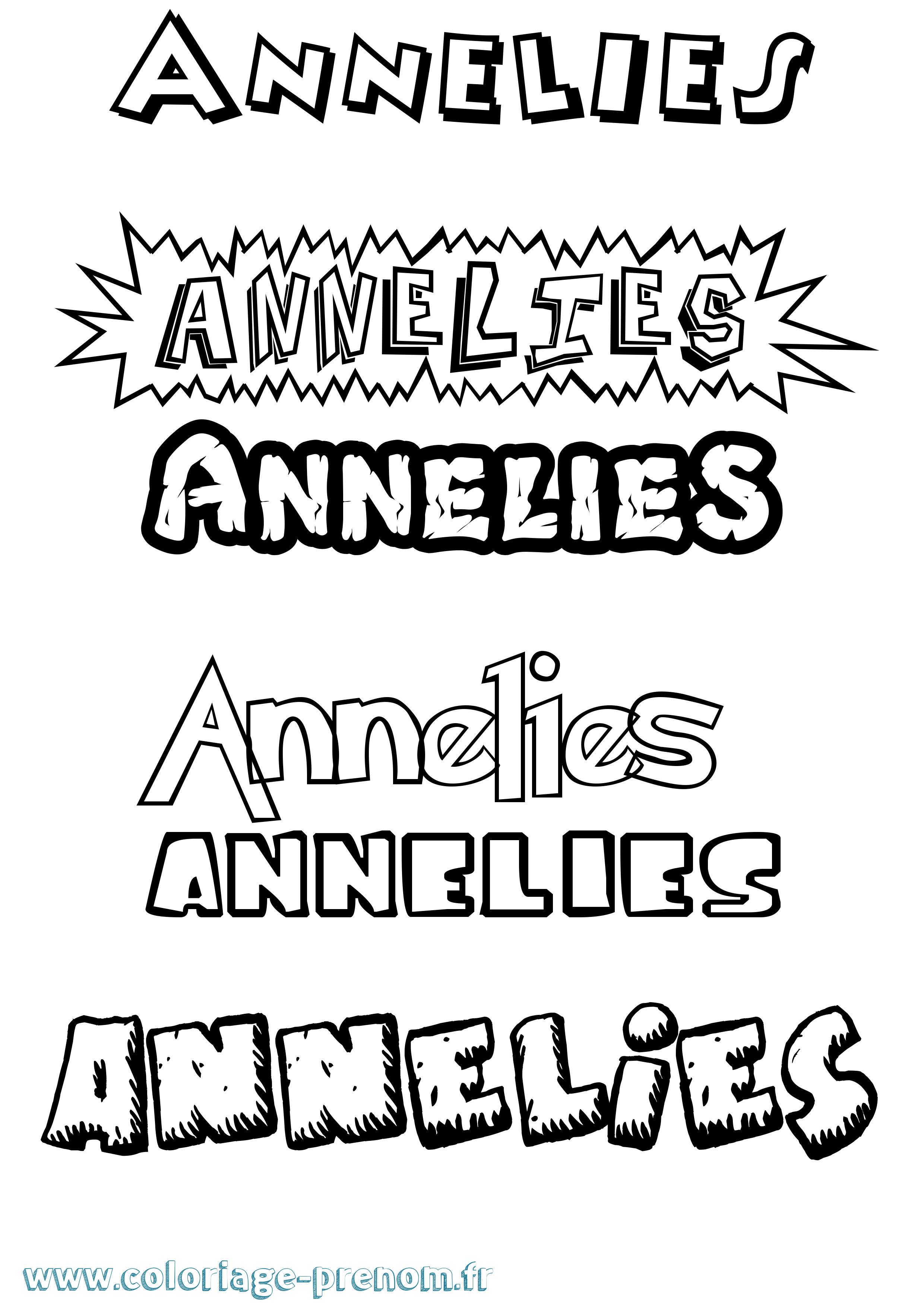 Coloriage prénom Annelies Dessin Animé