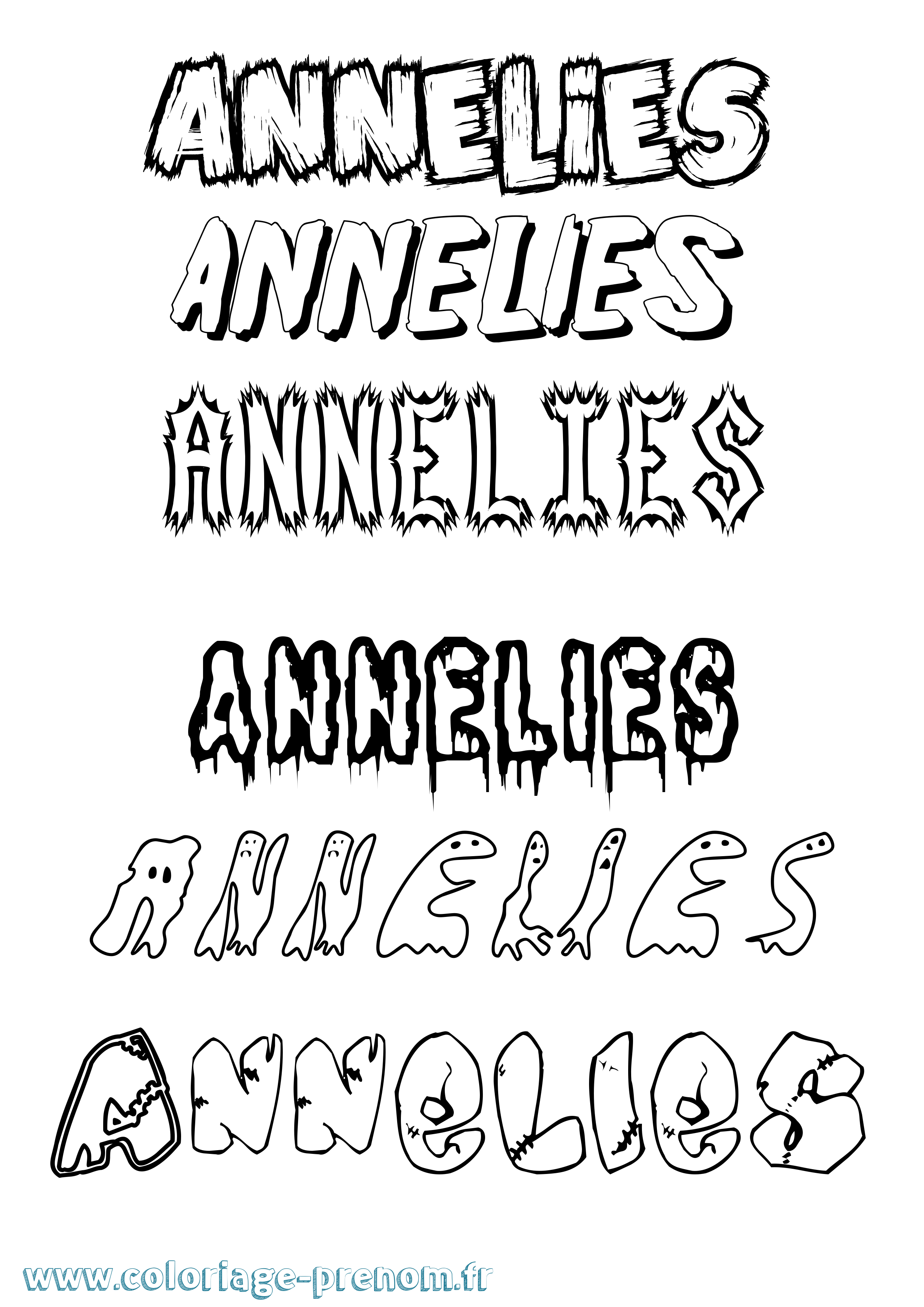 Coloriage prénom Annelies Frisson