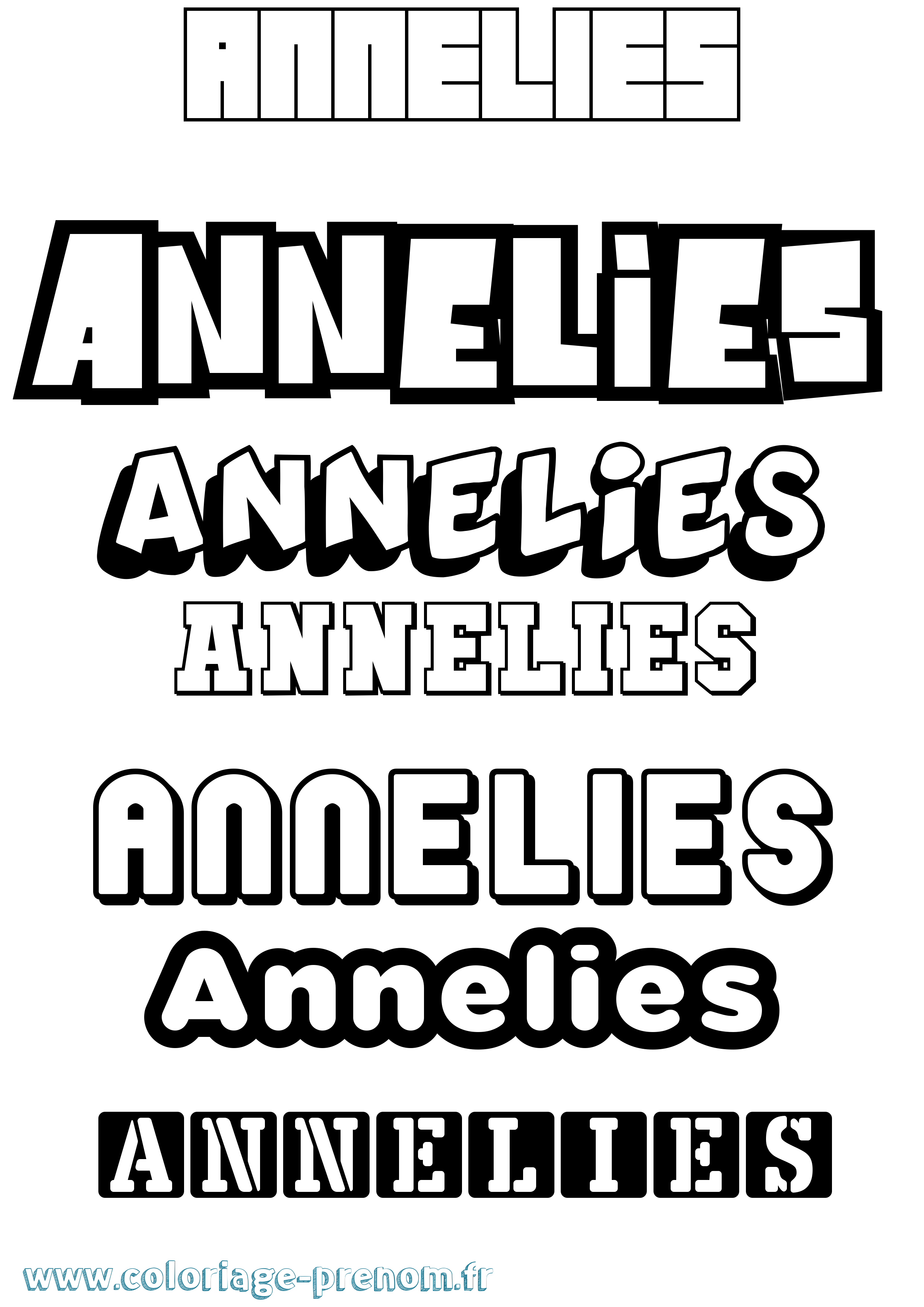 Coloriage prénom Annelies Simple