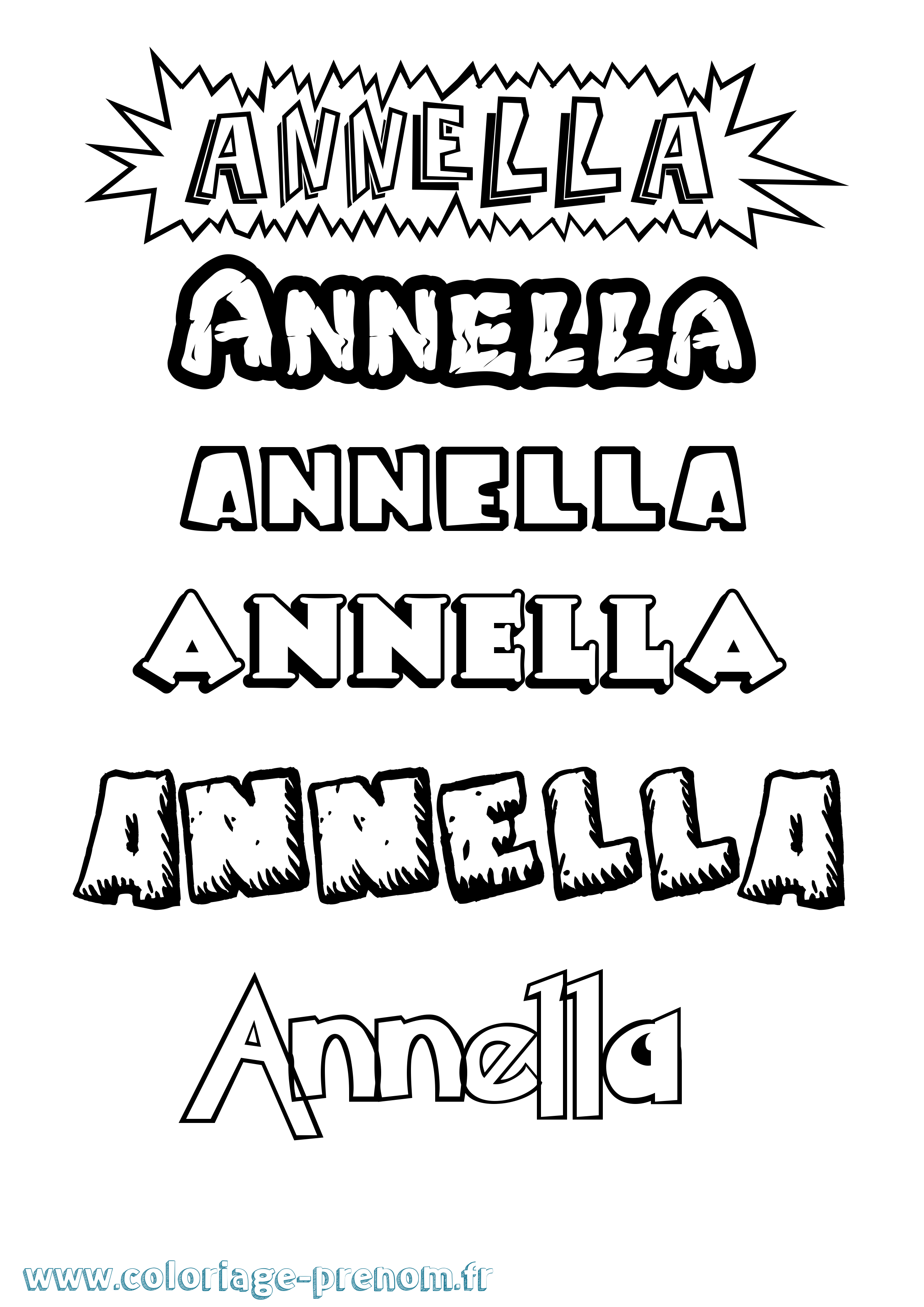 Coloriage prénom Annella Dessin Animé
