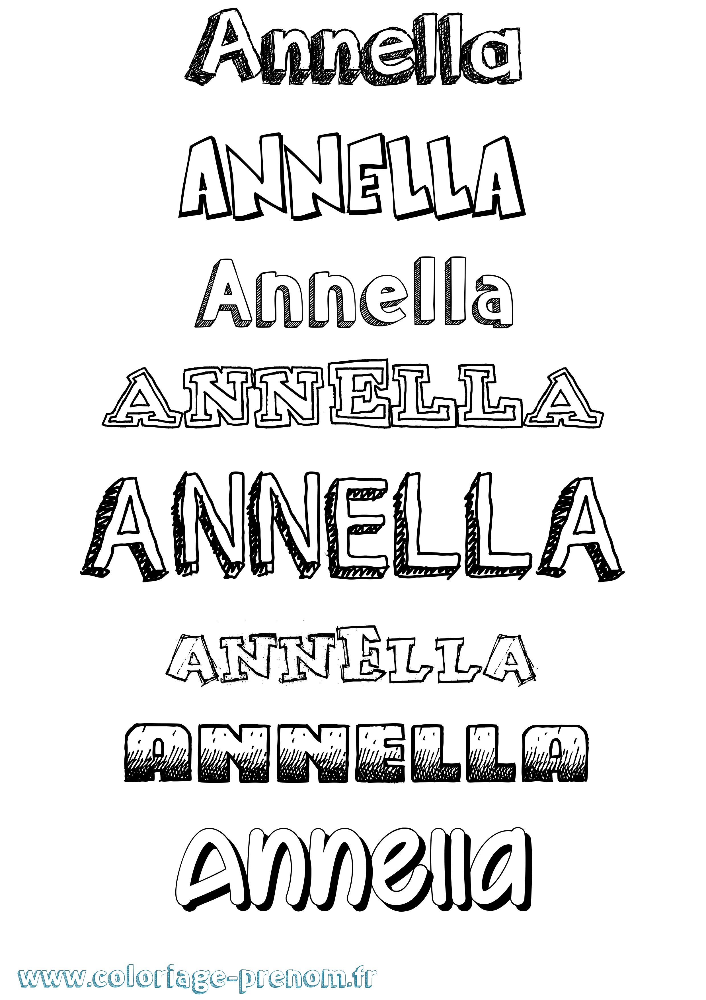 Coloriage prénom Annella Dessiné