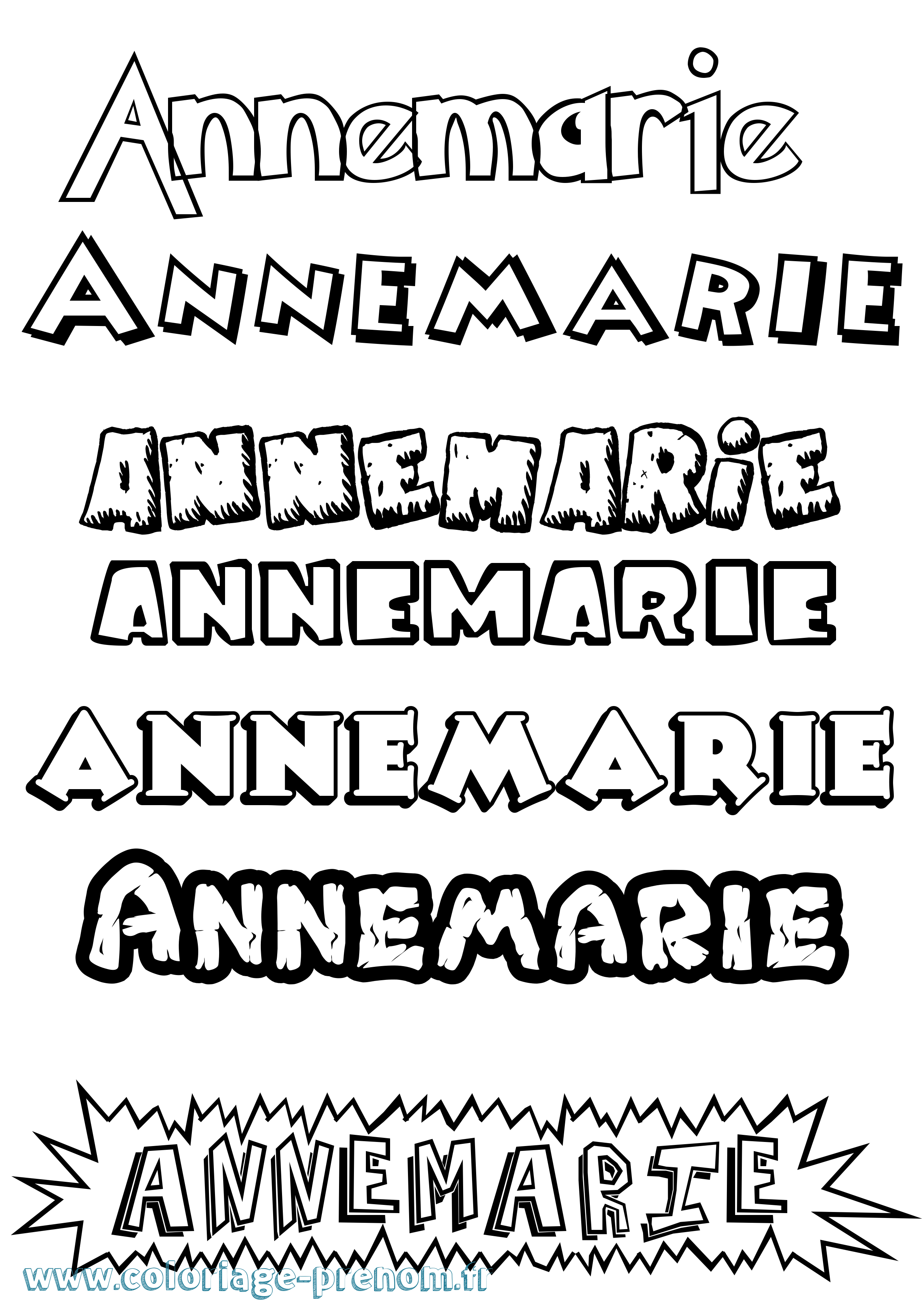 Coloriage prénom Annemarie Dessin Animé