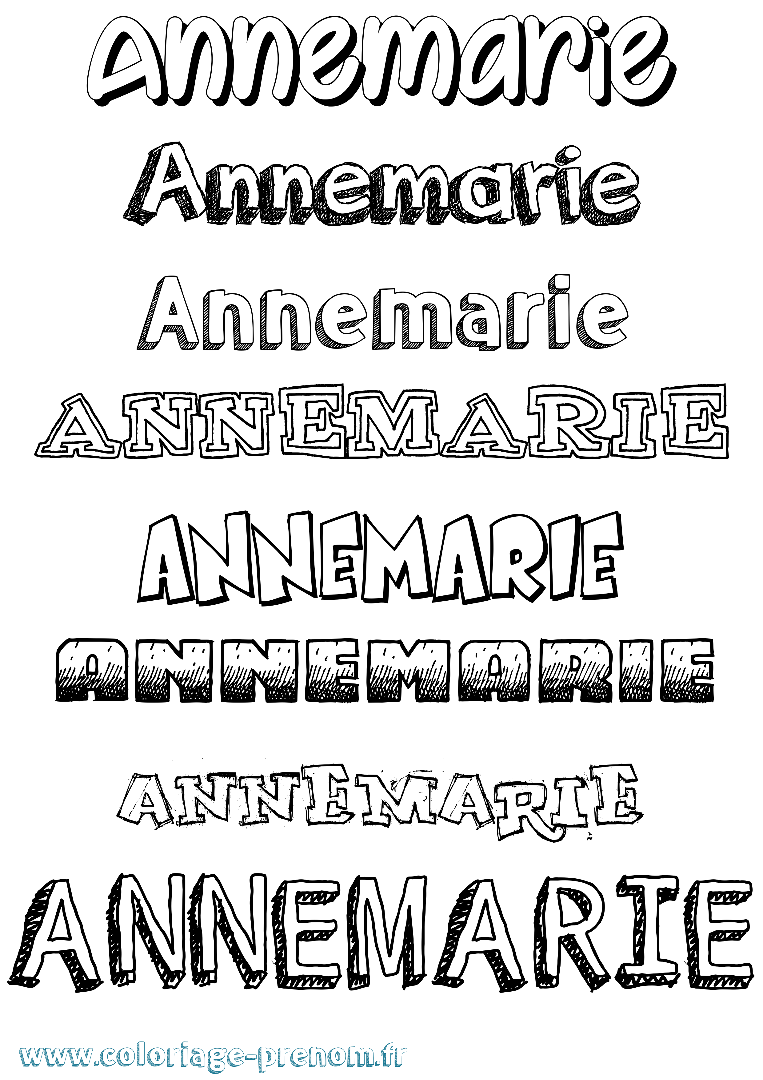 Coloriage prénom Annemarie Dessiné