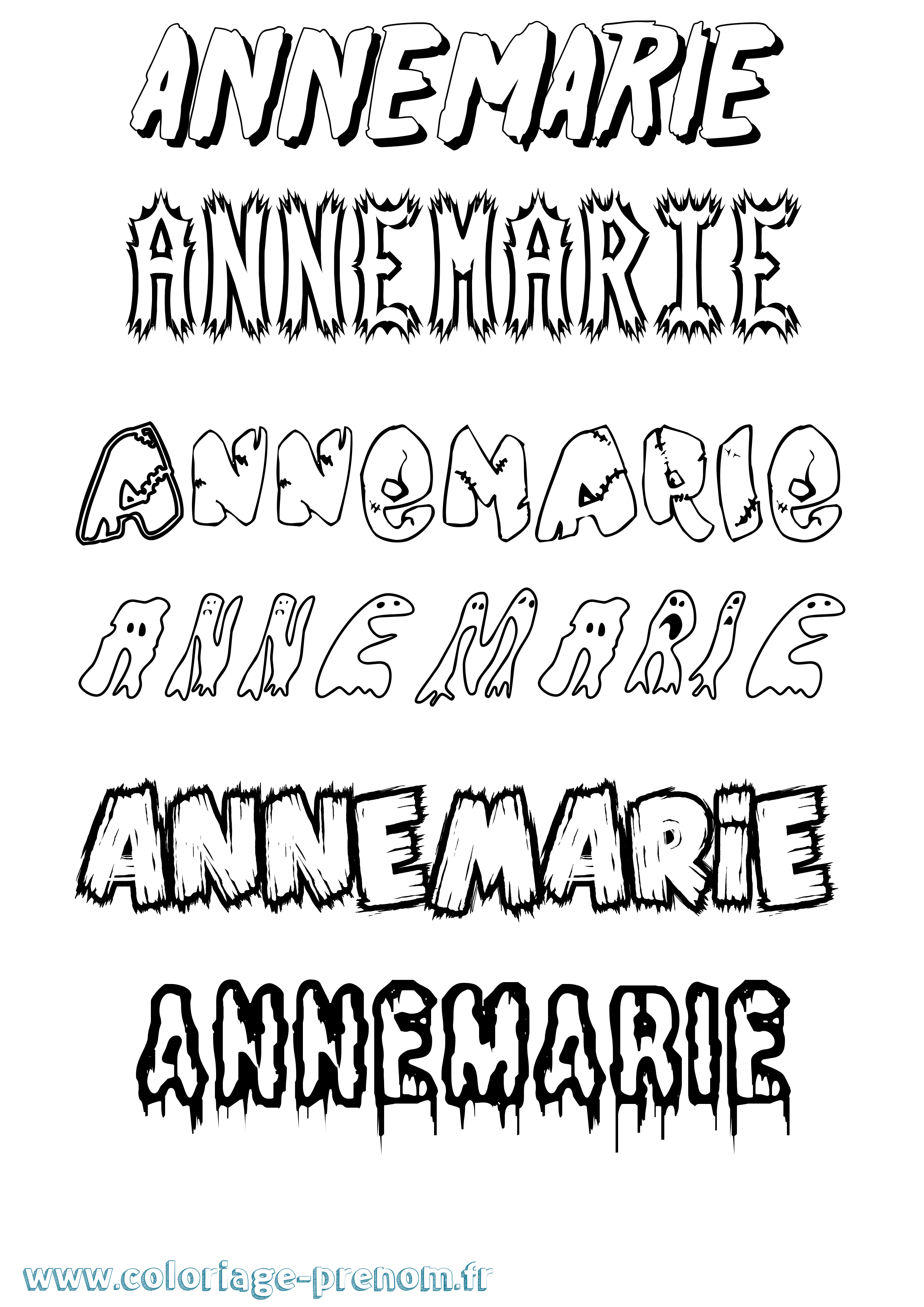 Coloriage prénom Annemarie Frisson