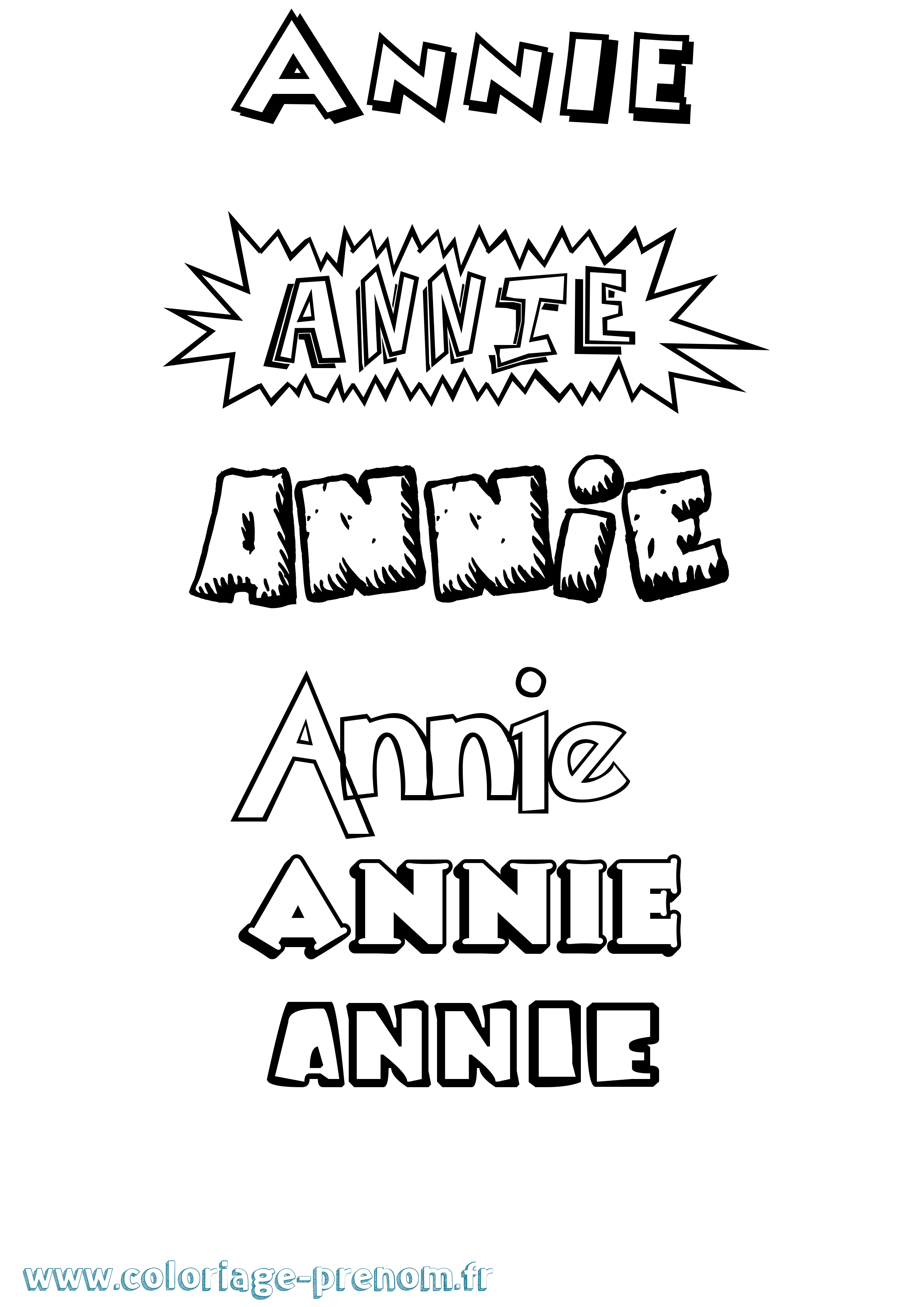 Coloriage prénom Annie Dessin Animé