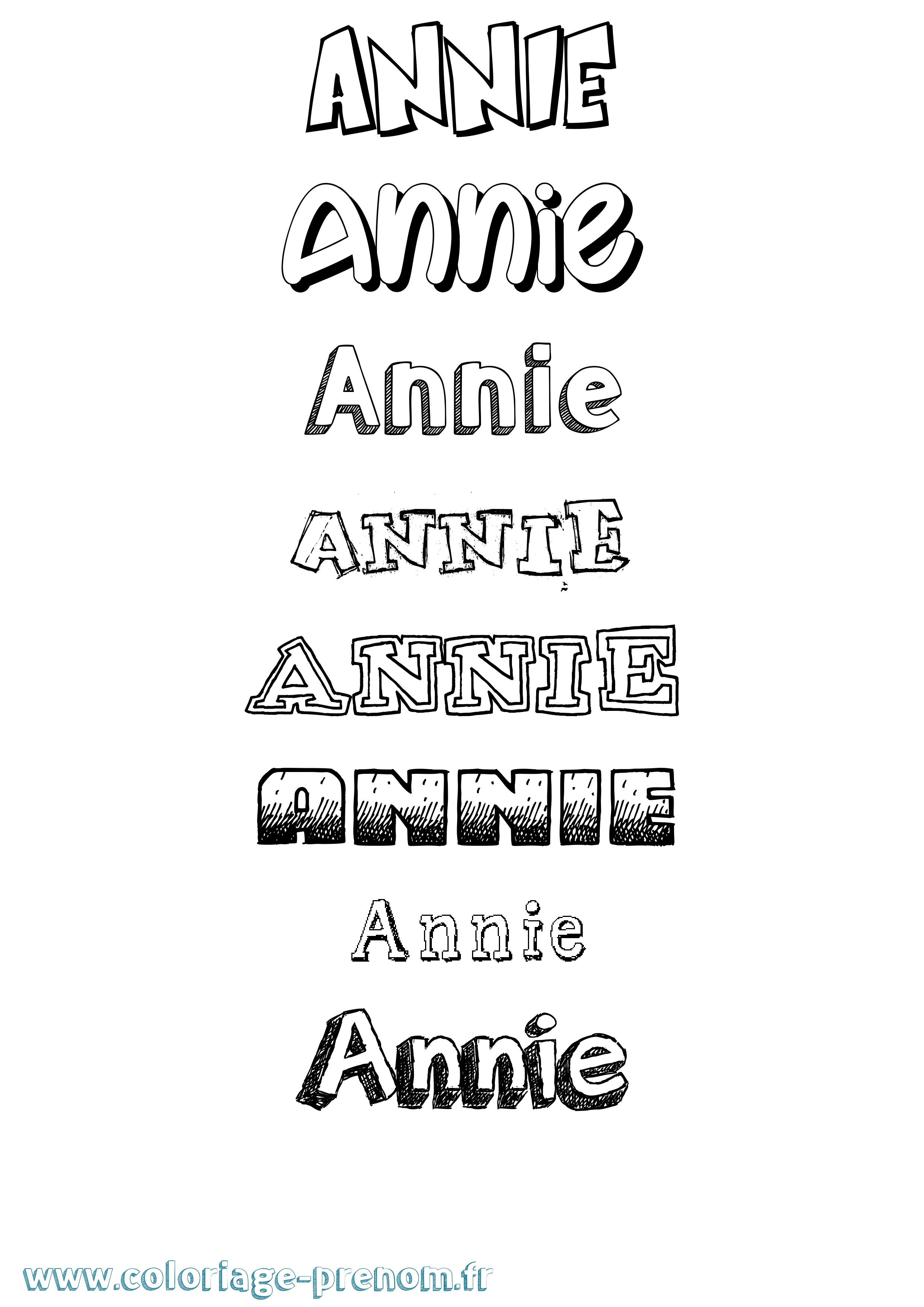 Coloriage prénom Annie Dessiné