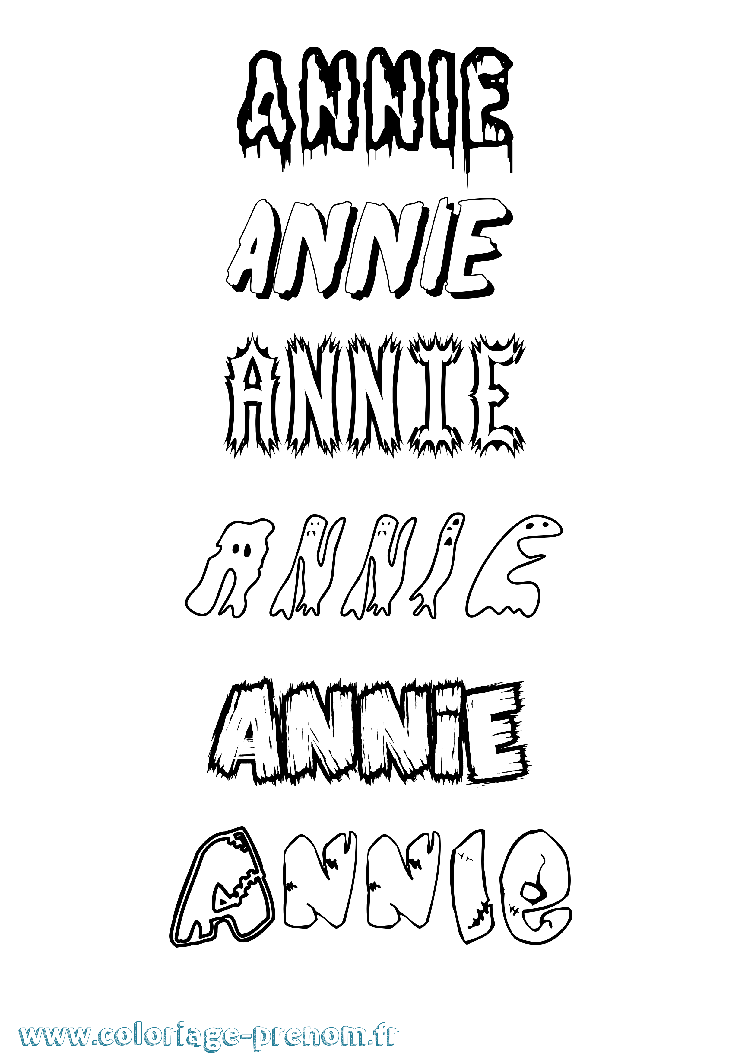 Coloriage prénom Annie Frisson