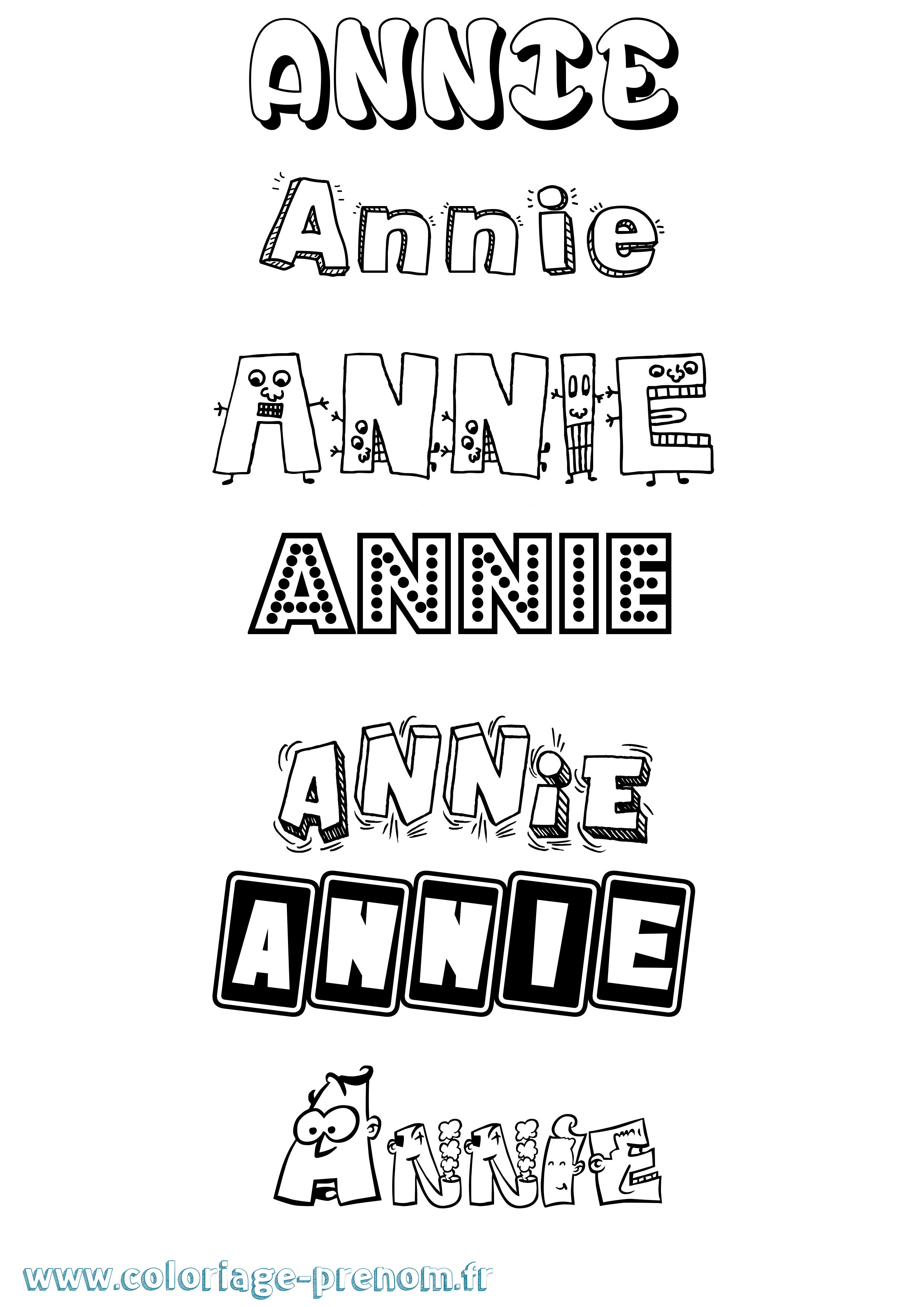 Coloriage prénom Annie Fun