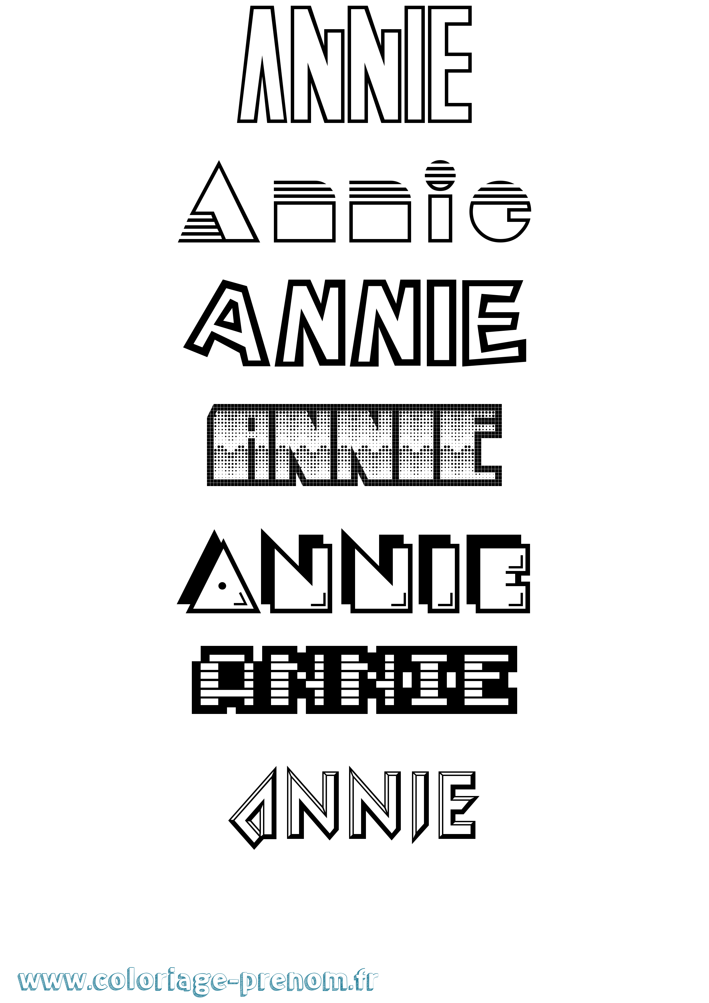Coloriage prénom Annie Jeux Vidéos