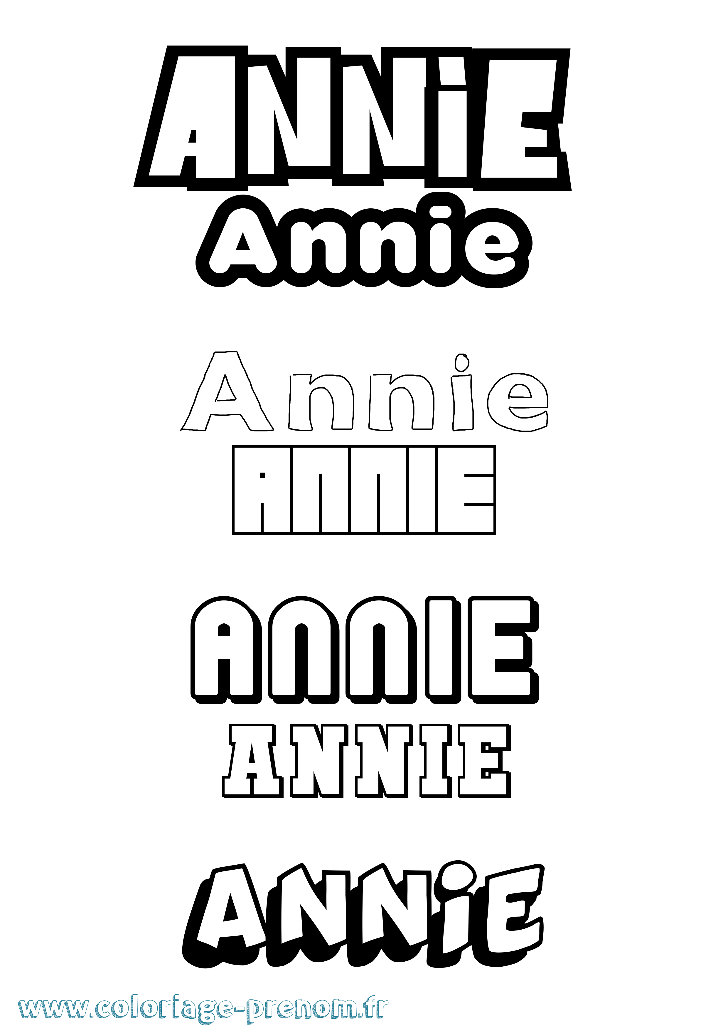 Coloriage prénom Annie Simple