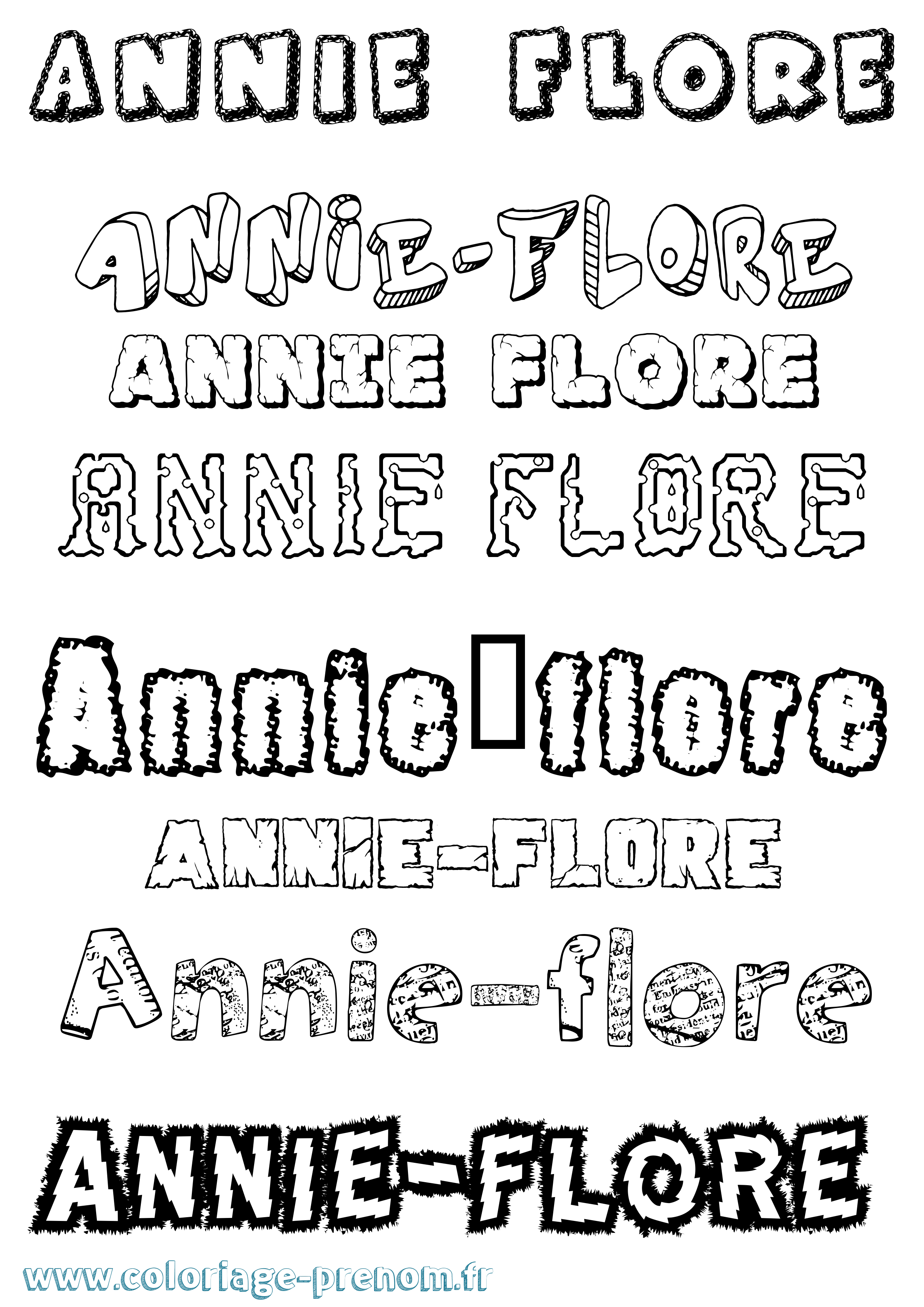 Coloriage prénom Annie-Flore Destructuré