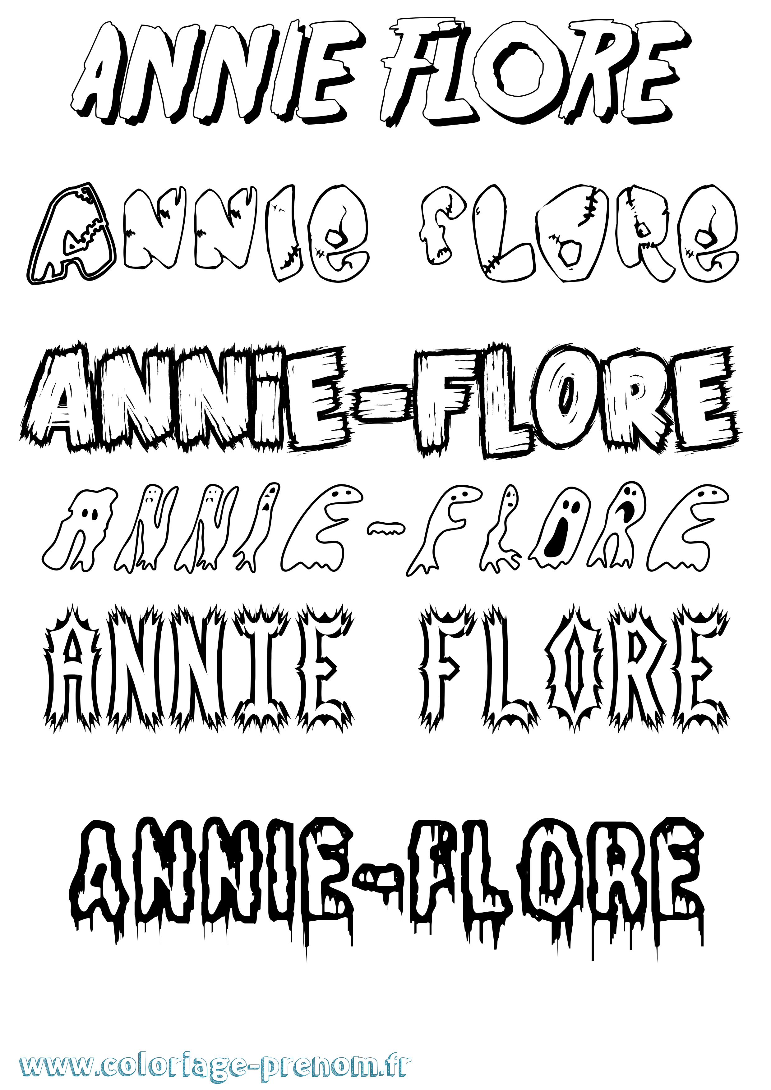 Coloriage prénom Annie-Flore Frisson