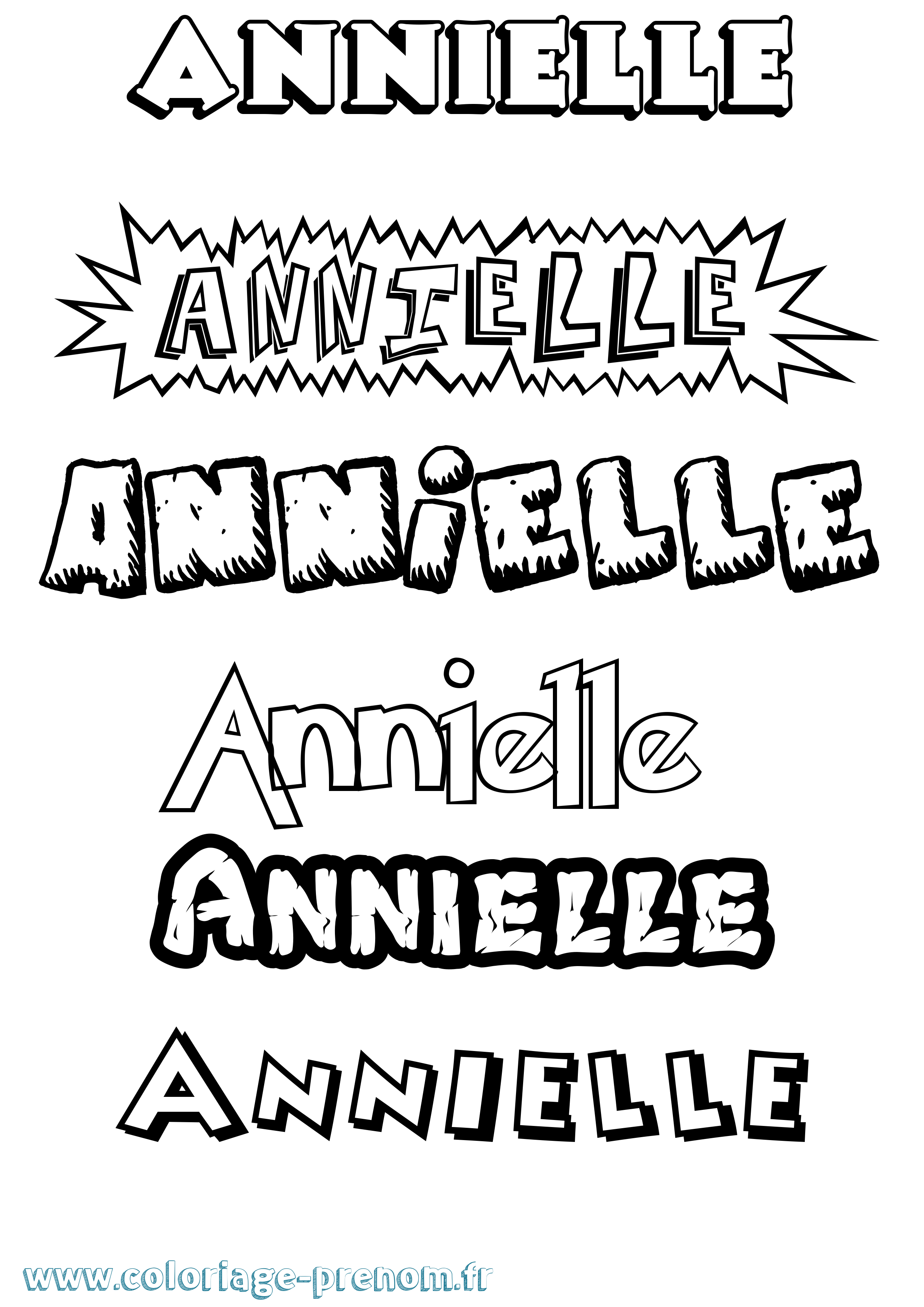 Coloriage prénom Annielle Dessin Animé
