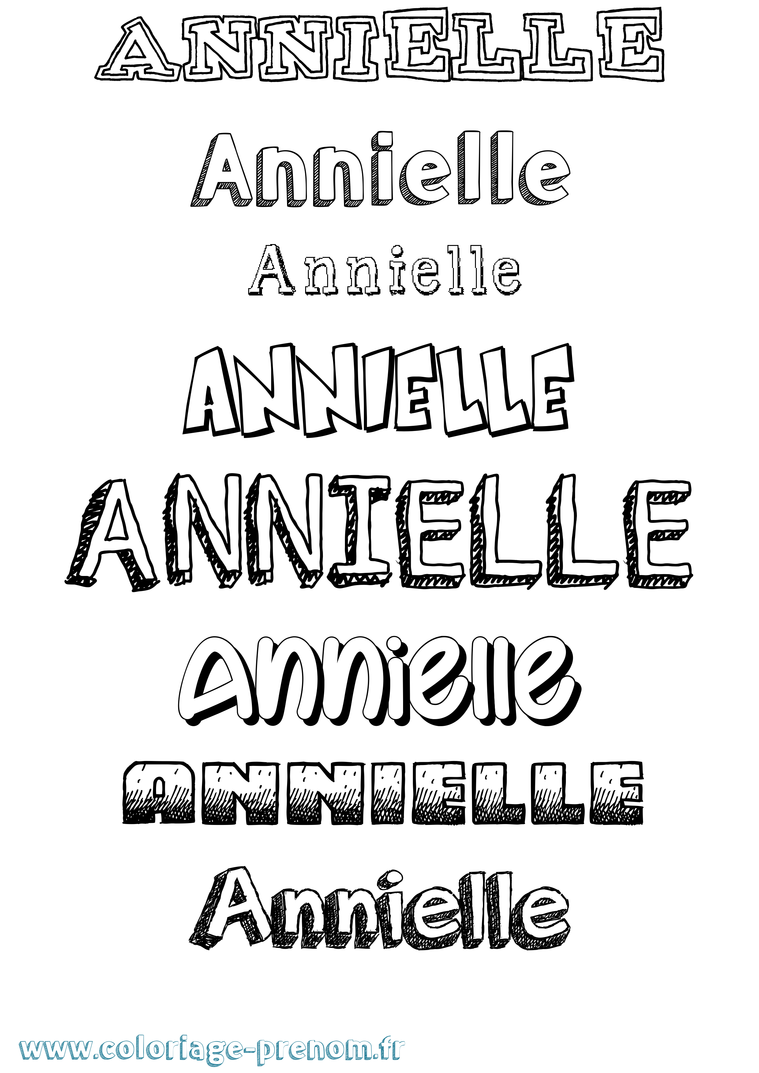 Coloriage prénom Annielle Dessiné