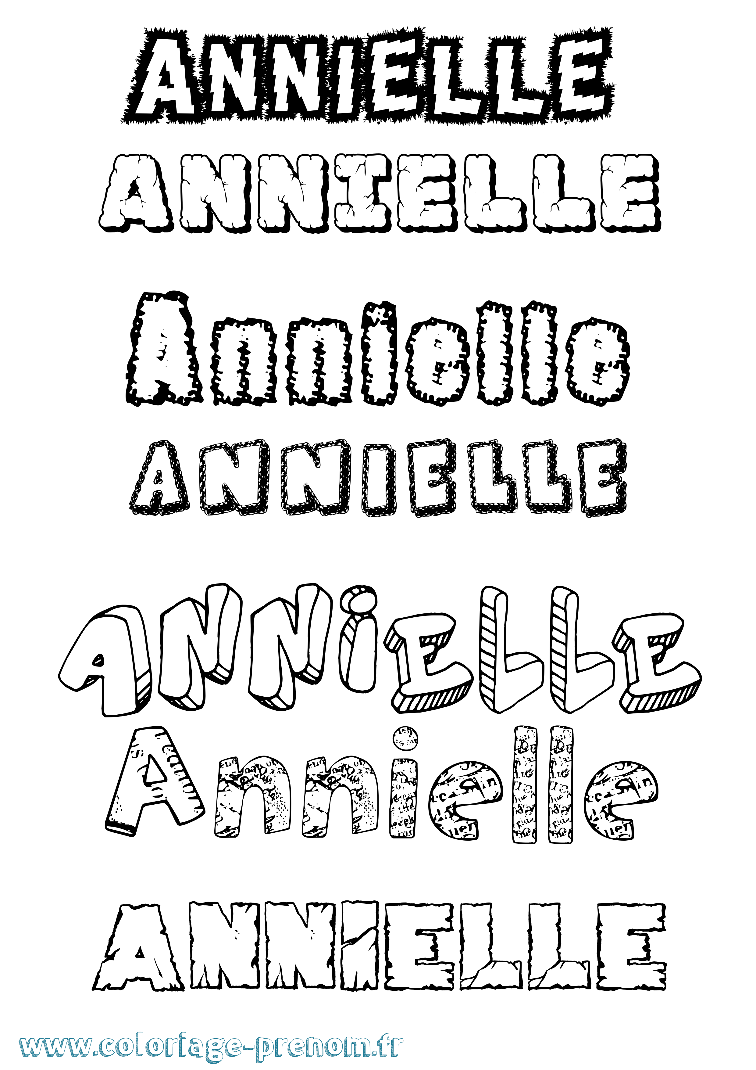 Coloriage prénom Annielle Destructuré