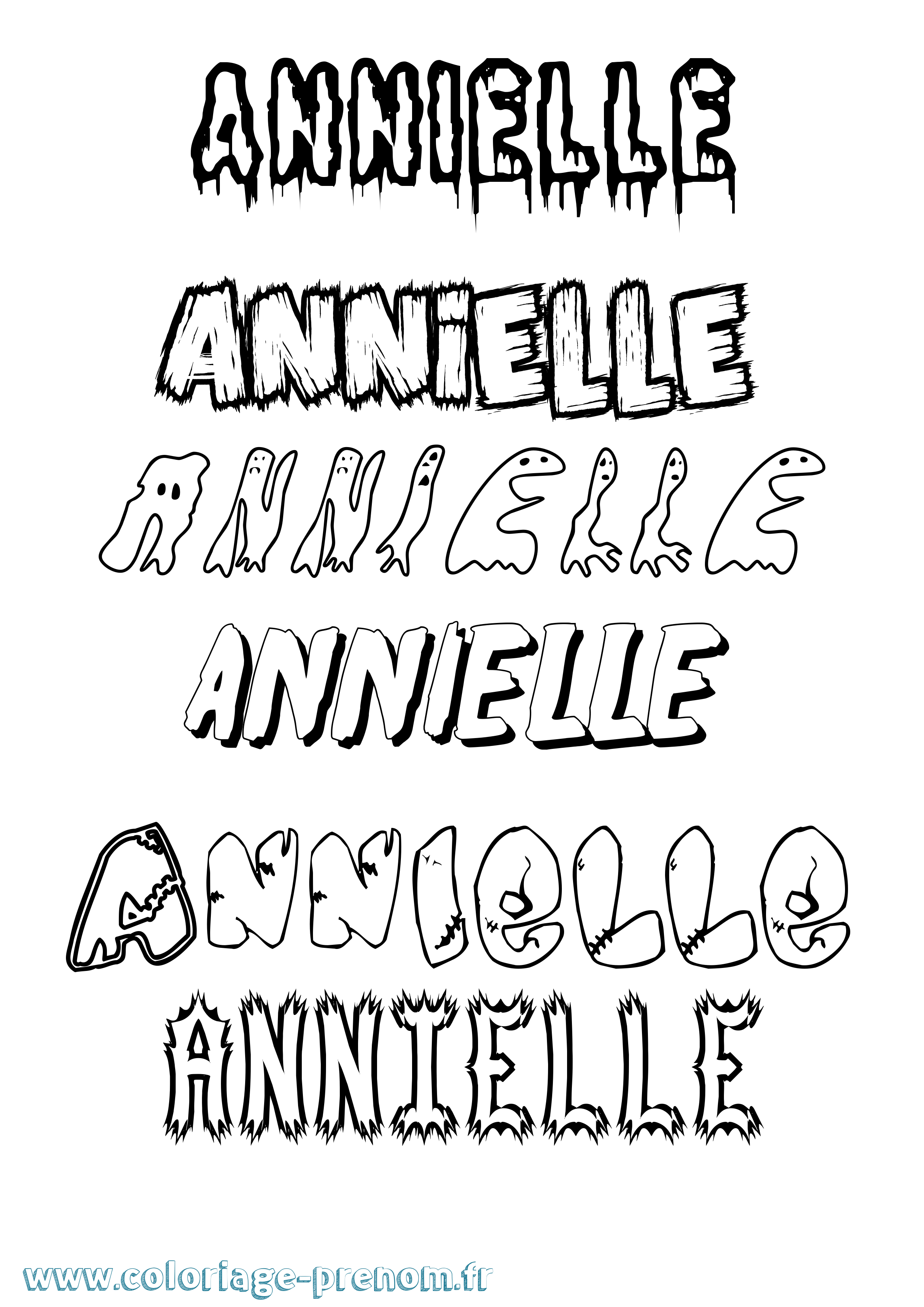 Coloriage prénom Annielle Frisson