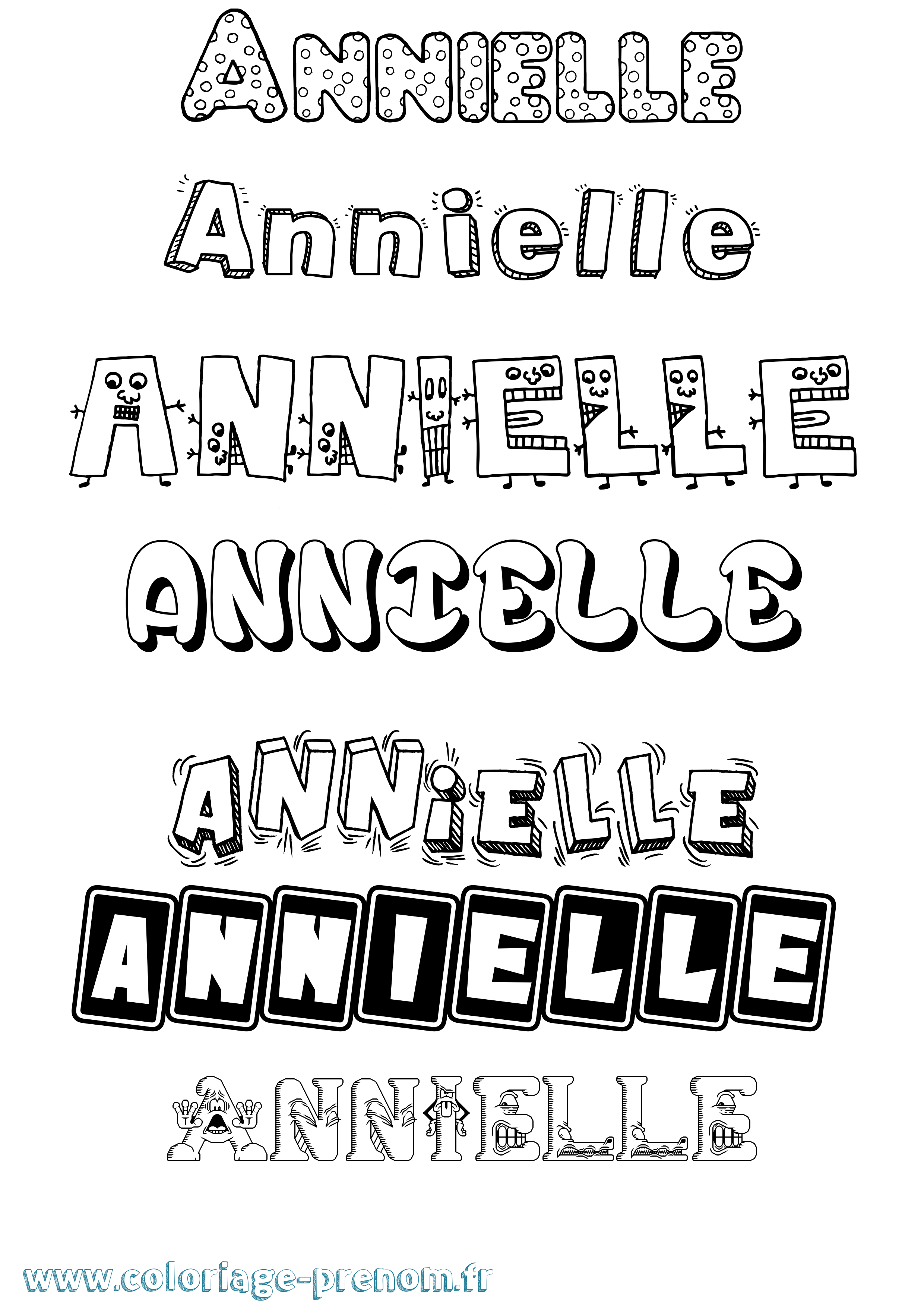 Coloriage prénom Annielle Fun