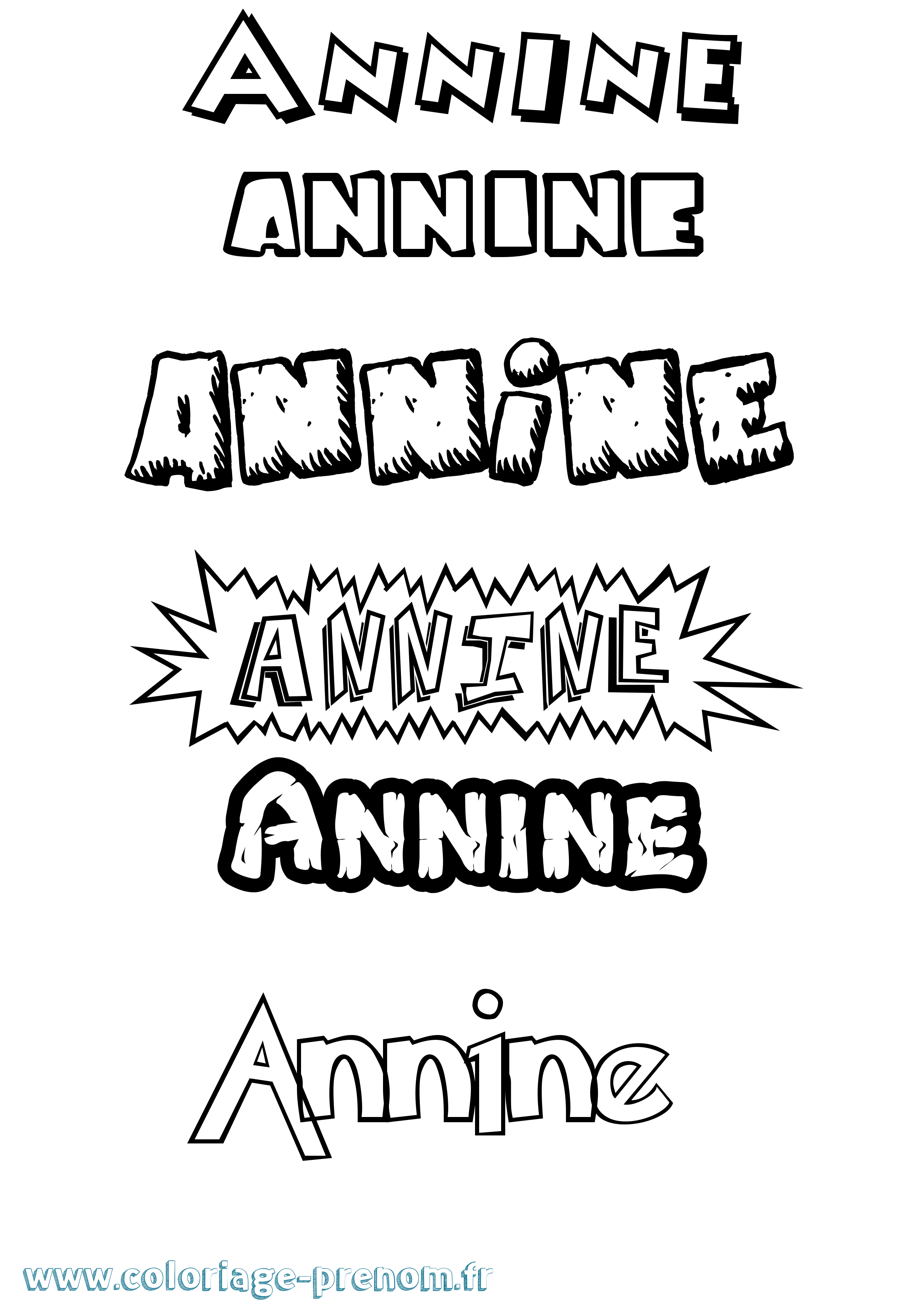 Coloriage Annine Dessin Animé Coloriage prénom Annine Dessin Animé