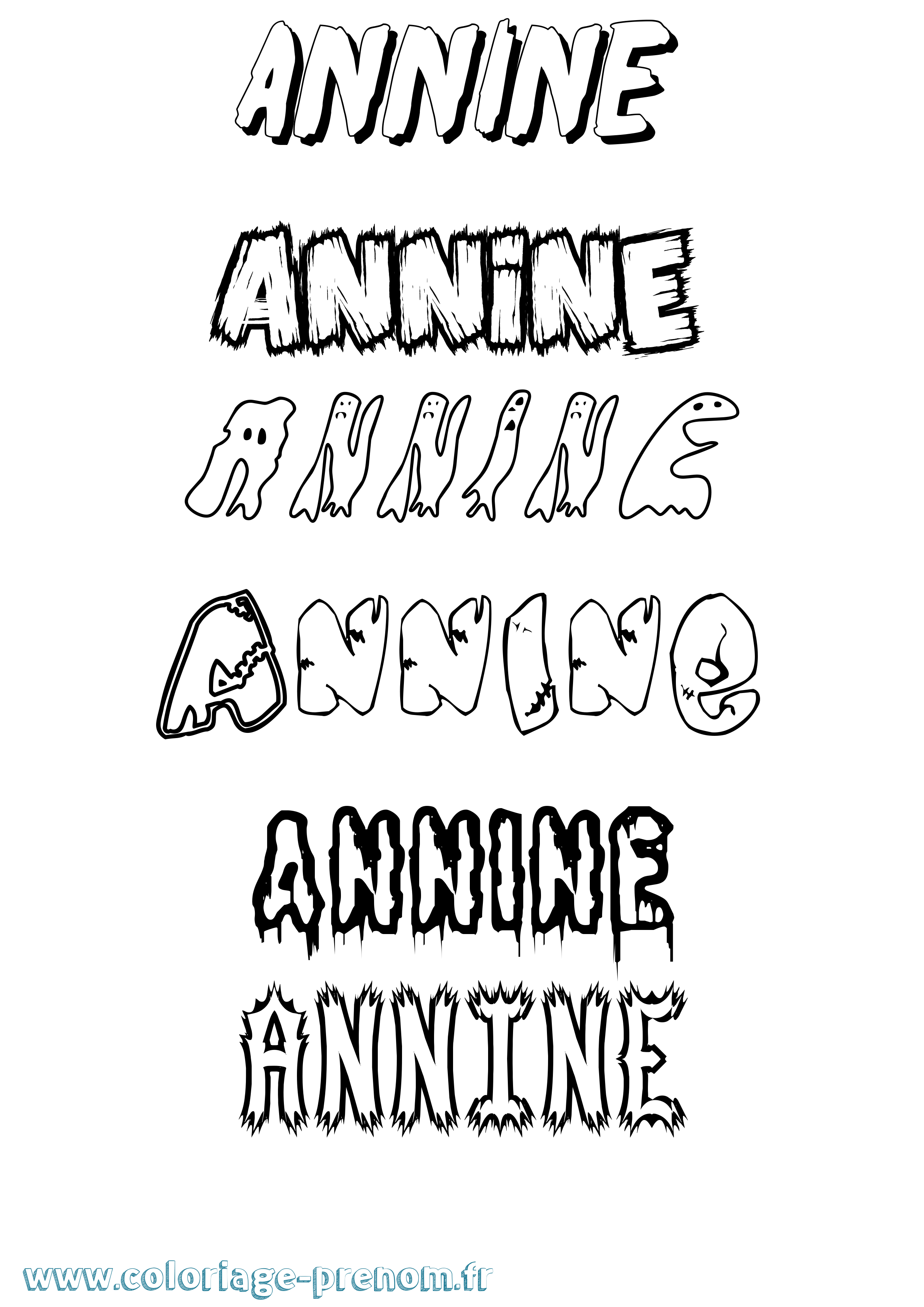 Coloriage Annine Frisson Coloriage prénom Annine Frisson