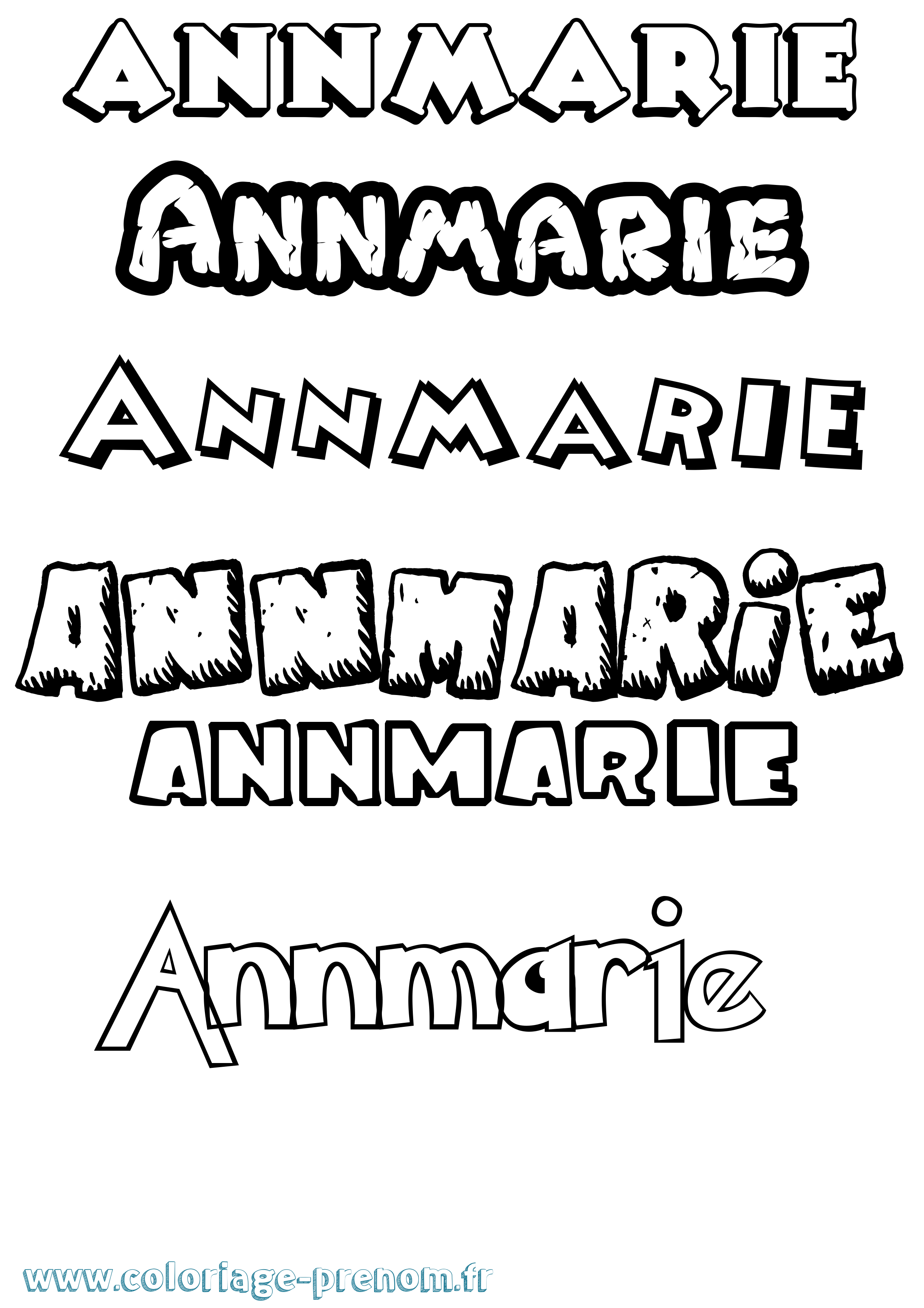 Coloriage Annmarie Dessin Animé Coloriage prénom Annmarie Dessin Animé
