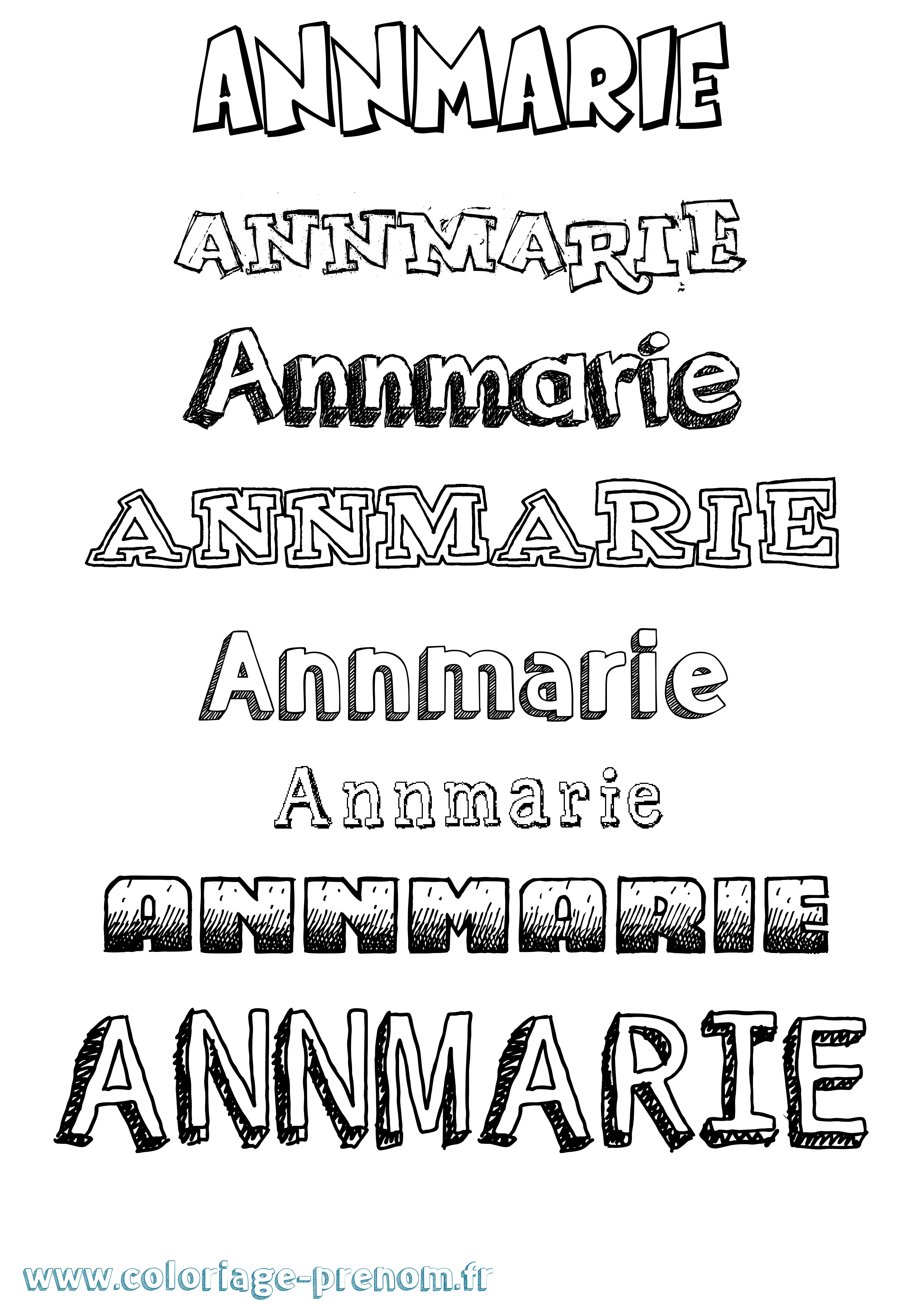 Coloriage Annmarie Dessiné Coloriage prénom Annmarie Dessiné