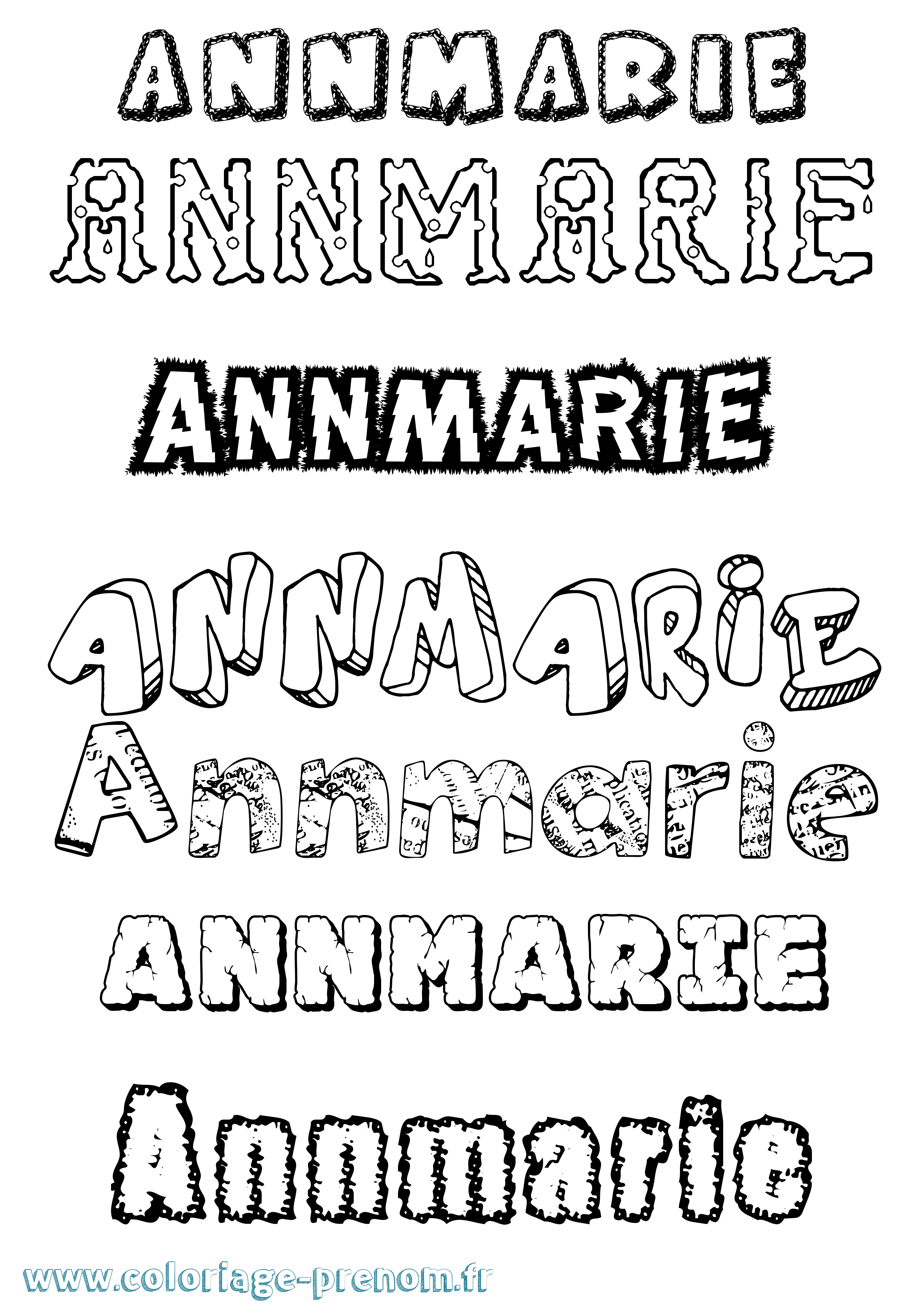 Coloriage Annmarie Destructuré Coloriage prénom Annmarie Destructuré