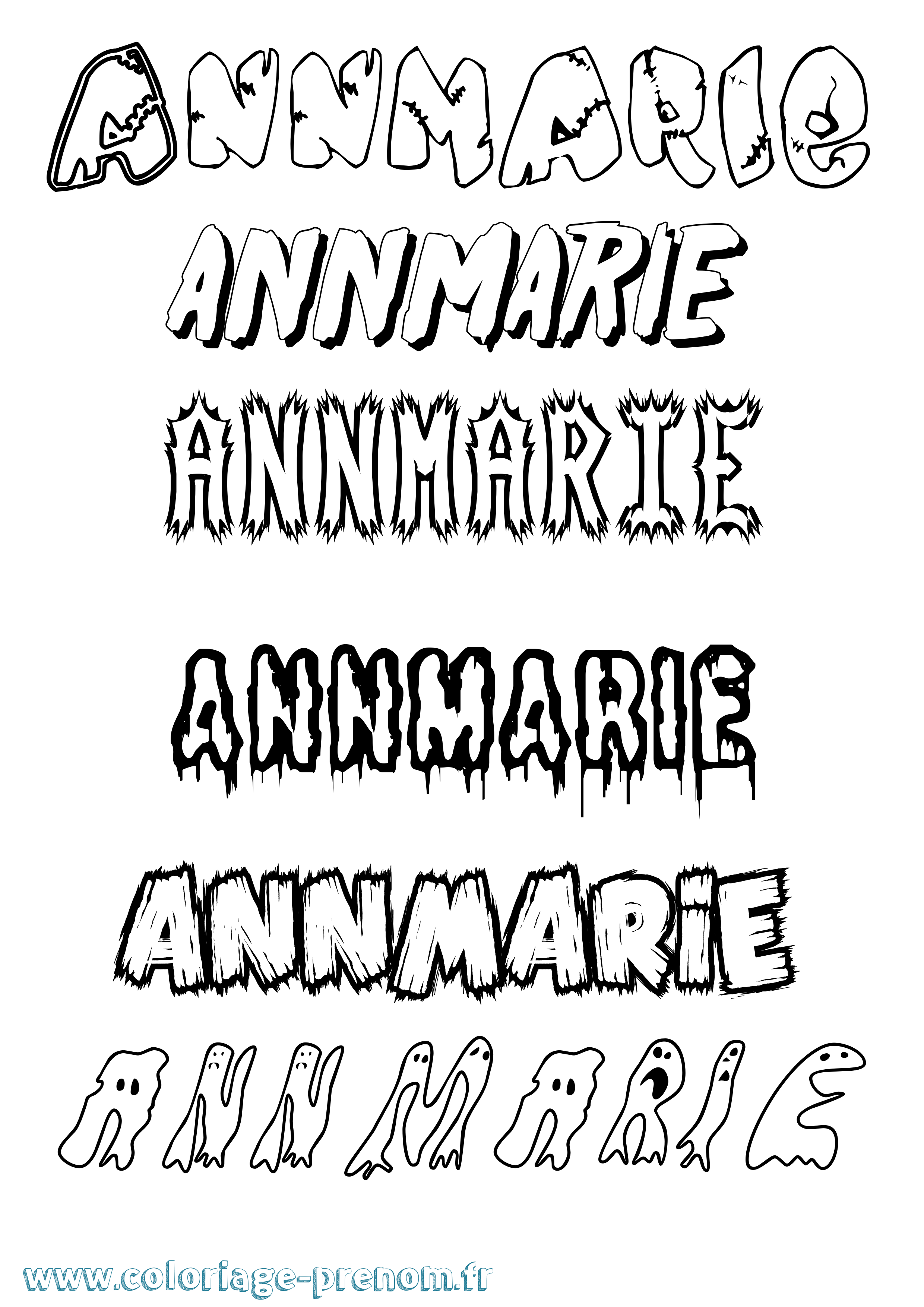 Coloriage Annmarie Frisson Coloriage prénom Annmarie Frisson