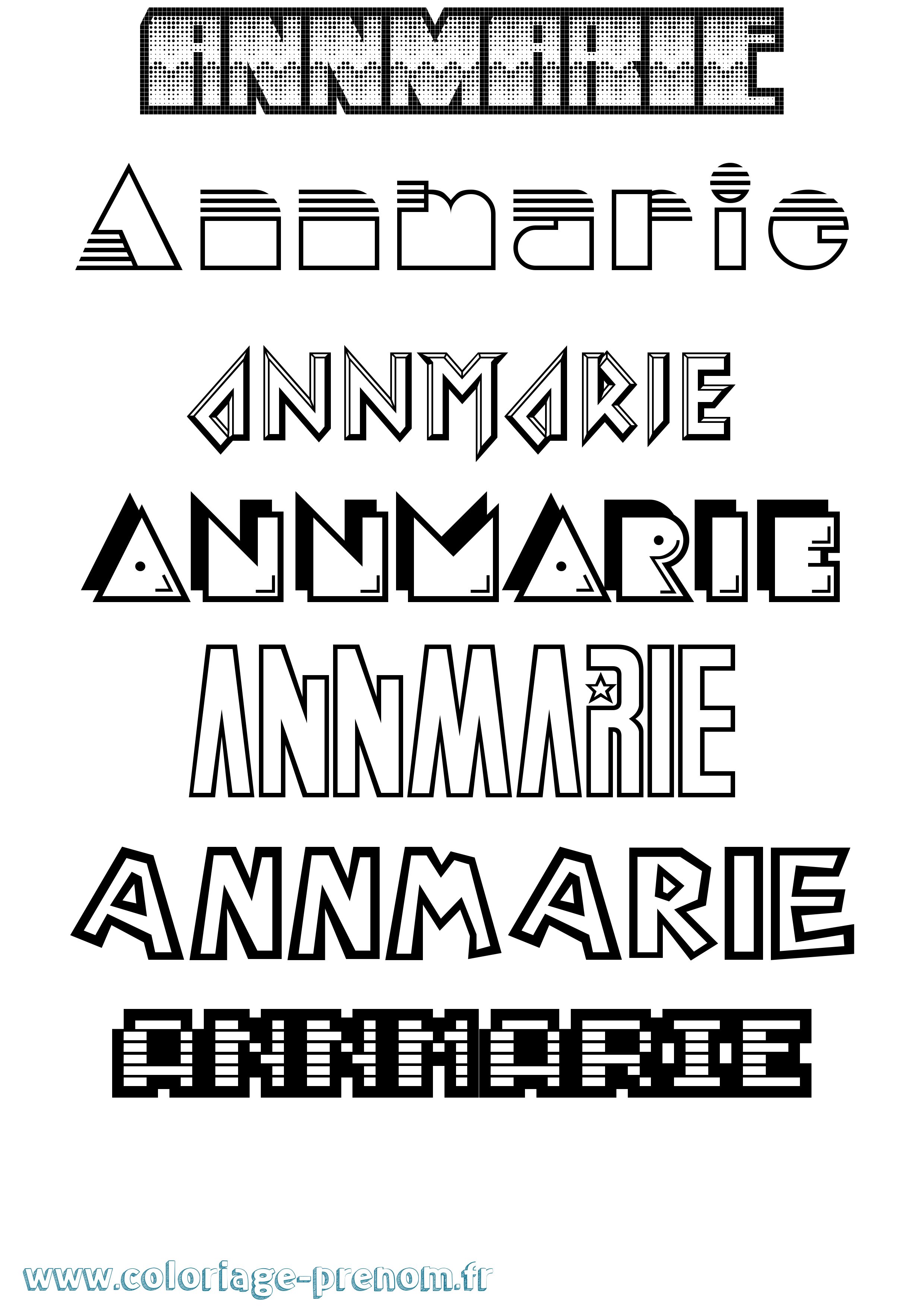 Coloriage Annmarie Jeux Vidéos Coloriage prénom Annmarie Jeux Vidéos