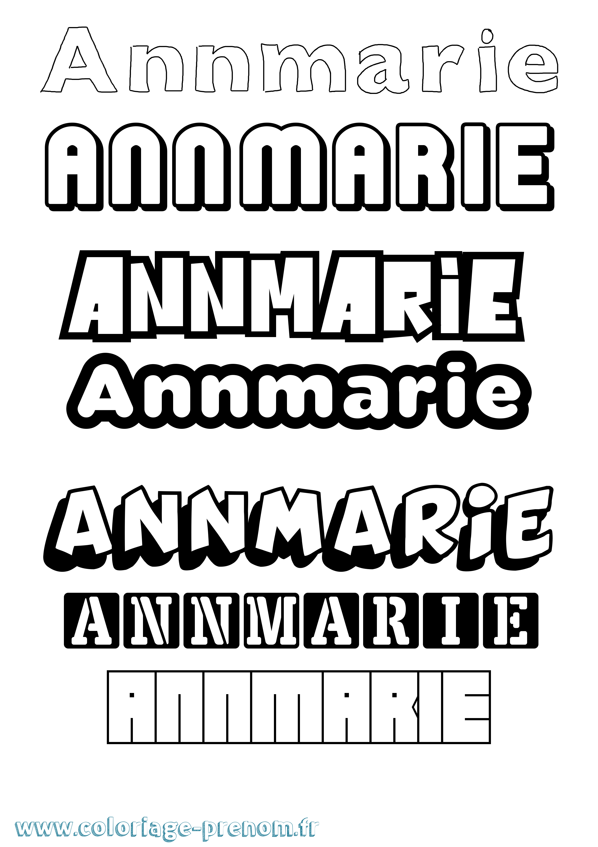 Coloriage Annmarie Simple Coloriage prénom Annmarie Simple