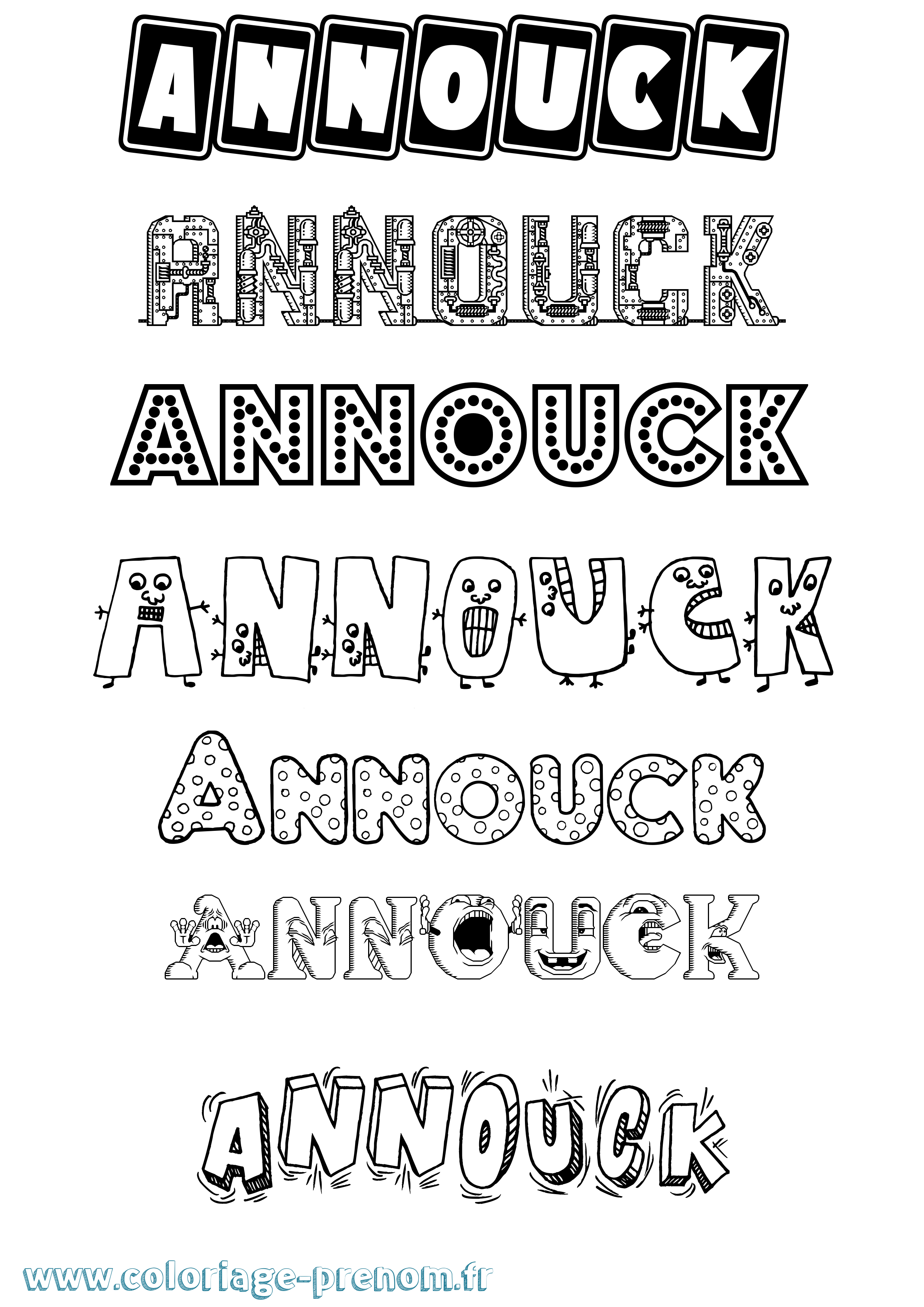 Coloriage prénom Annouck Fun