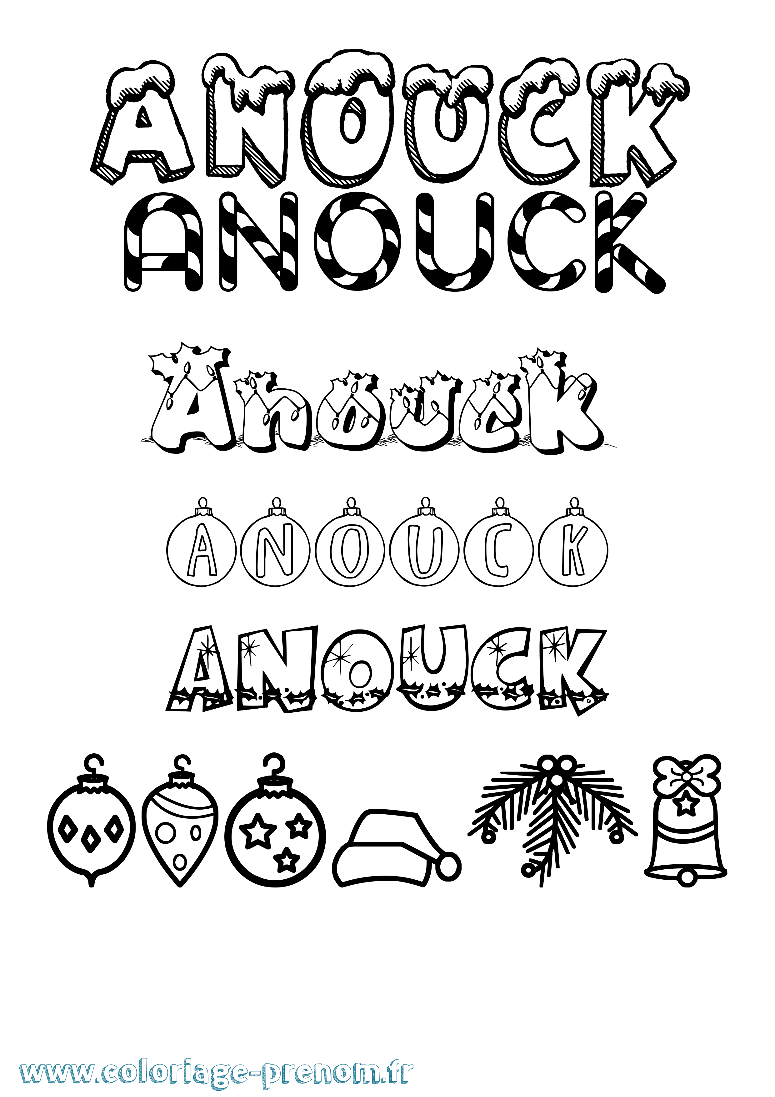 Coloriage prénom Anouck