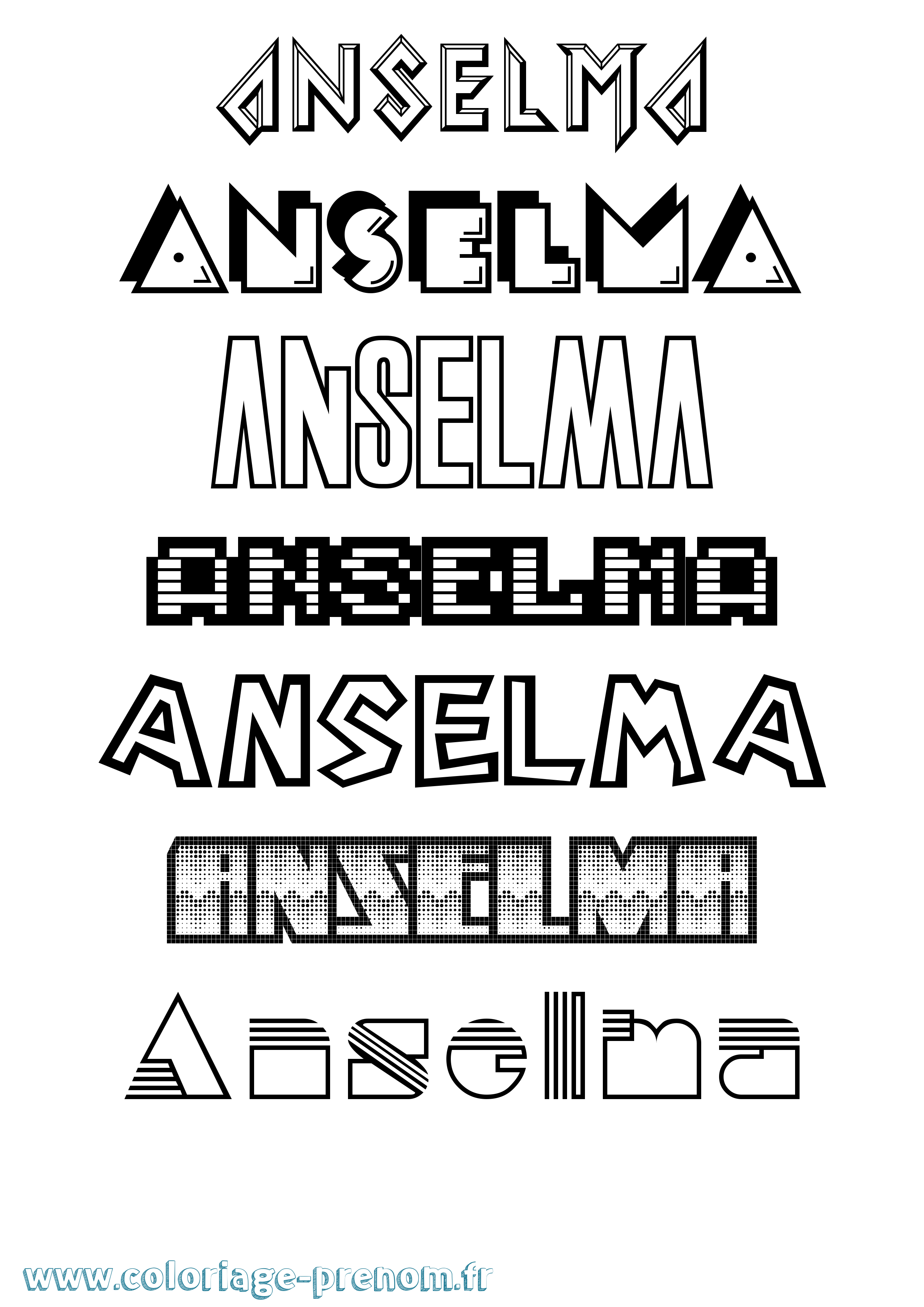 Coloriage Anselma Jeux Vidéos Coloriage prénom Anselma Jeux Vidéos