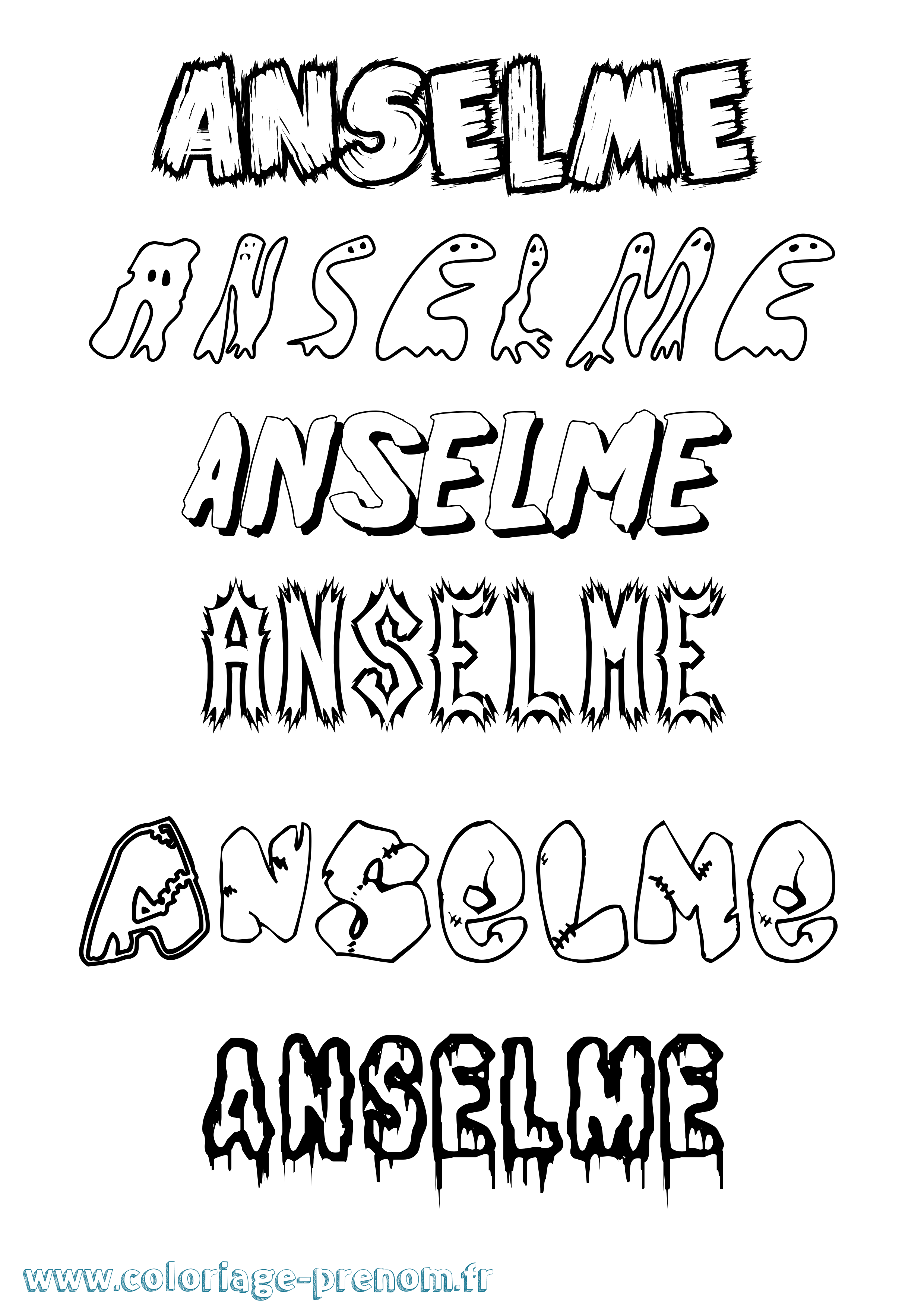 Coloriage prénom Anselme