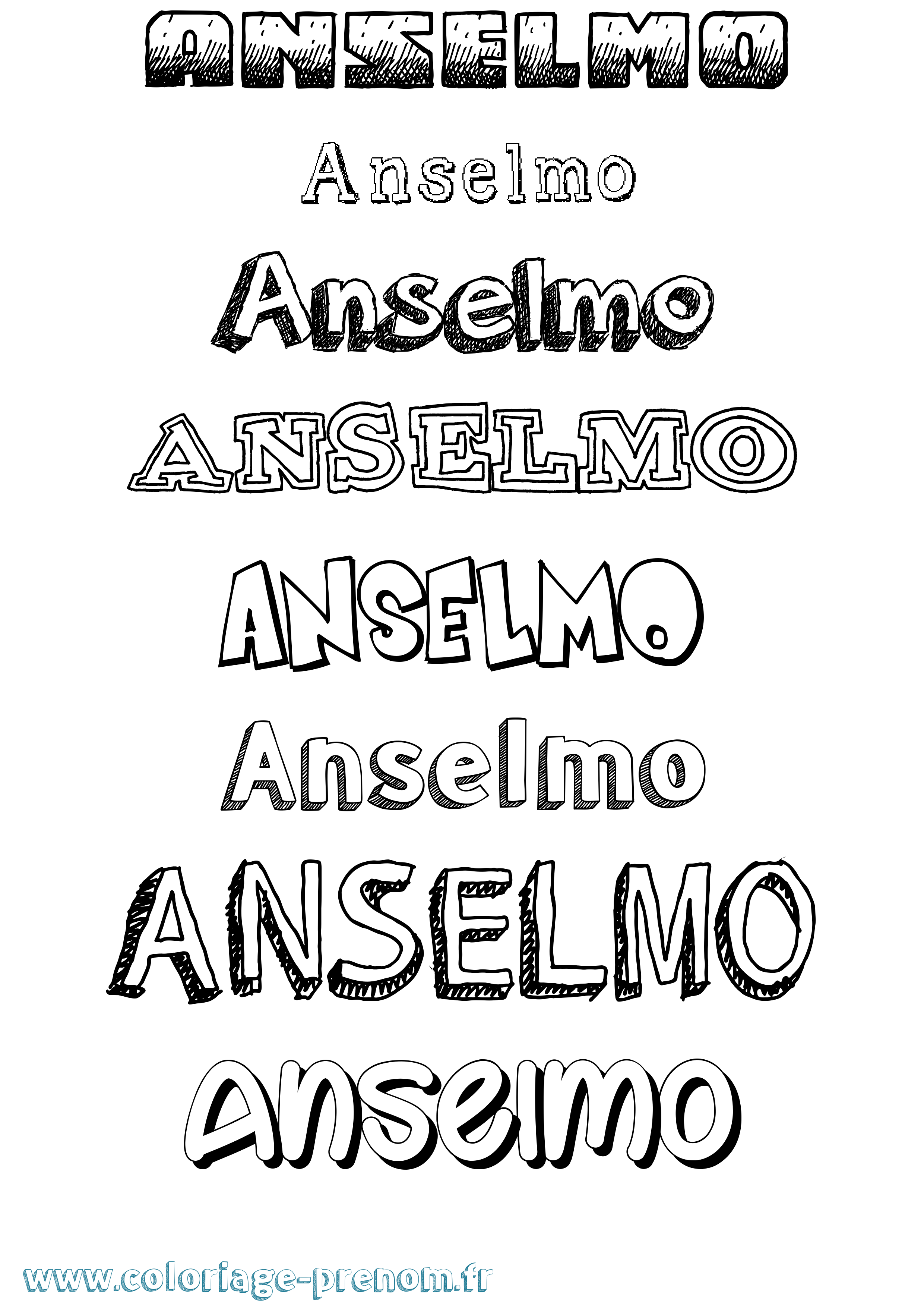 Coloriage Anselmo Dessiné Coloriage prénom Anselmo Dessiné