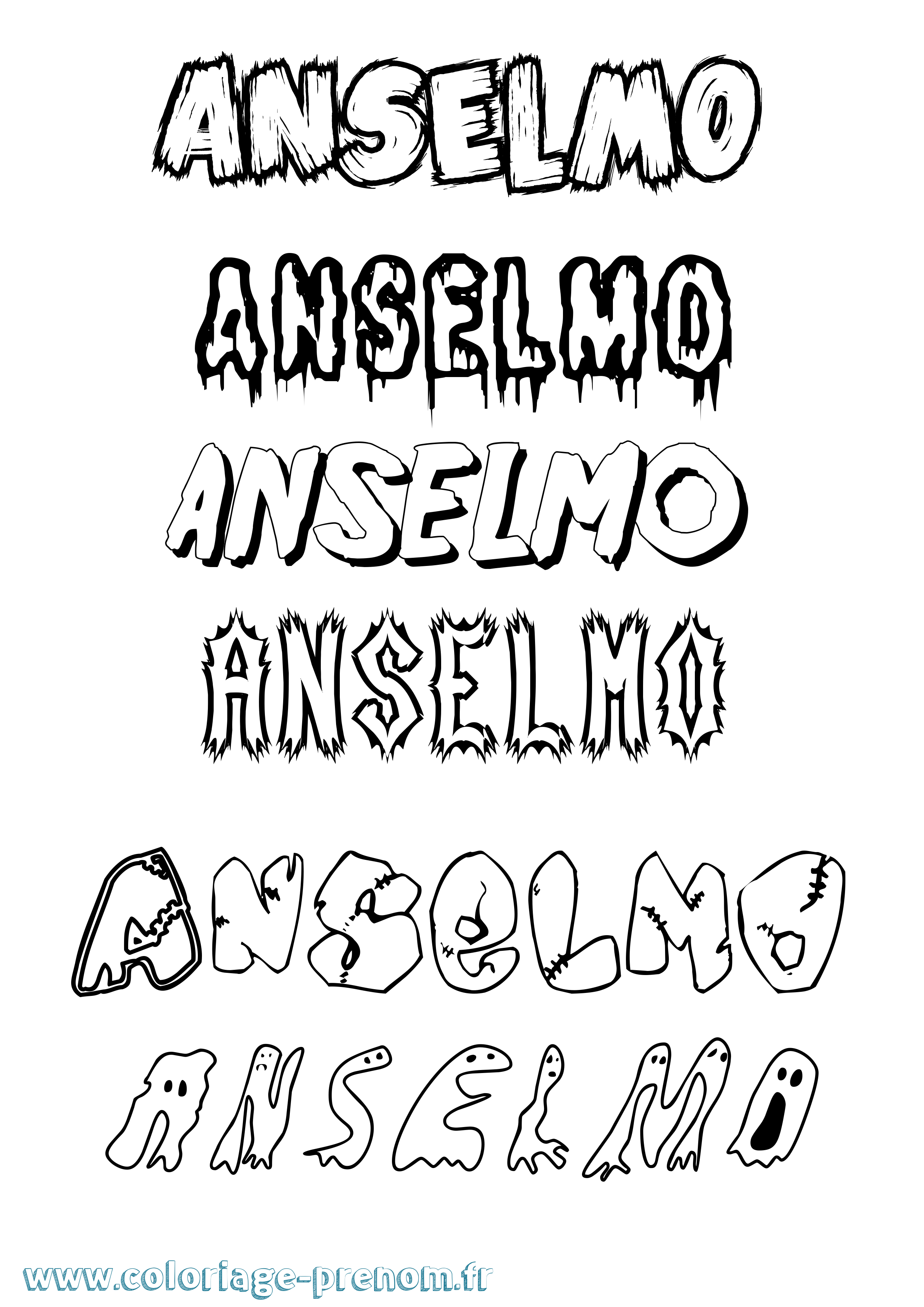 Coloriage prénom Anselmo Frisson