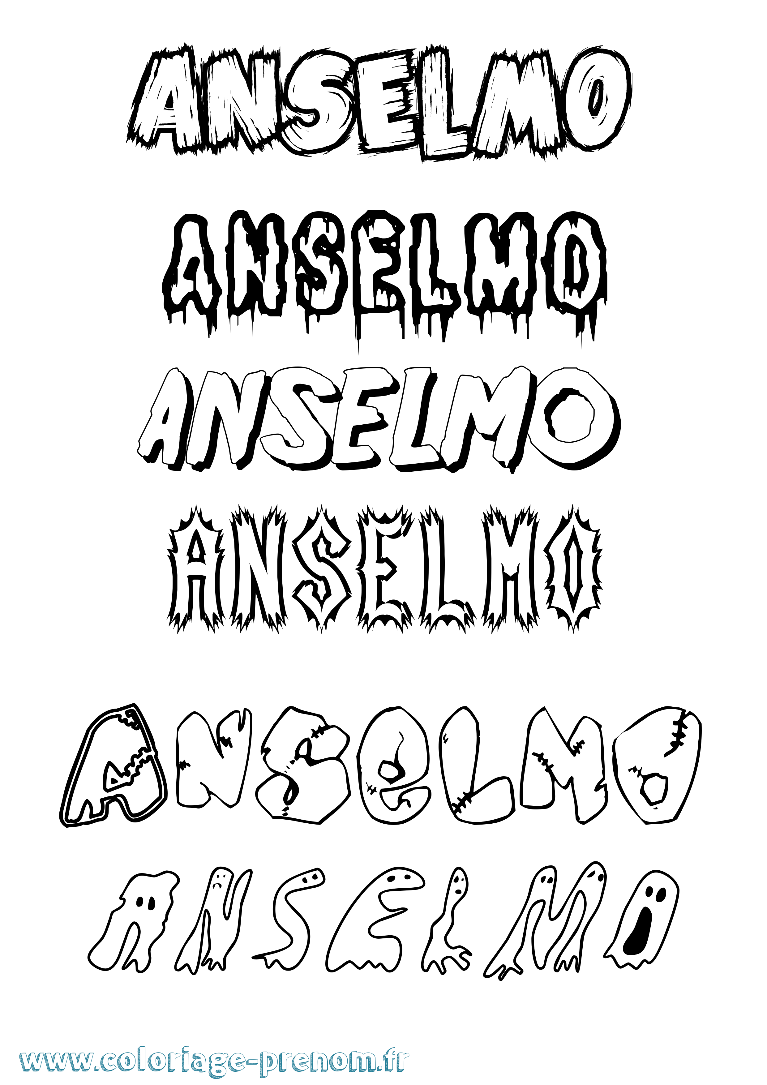 Coloriage Anselmo Frisson Coloriage prénom Anselmo Frisson