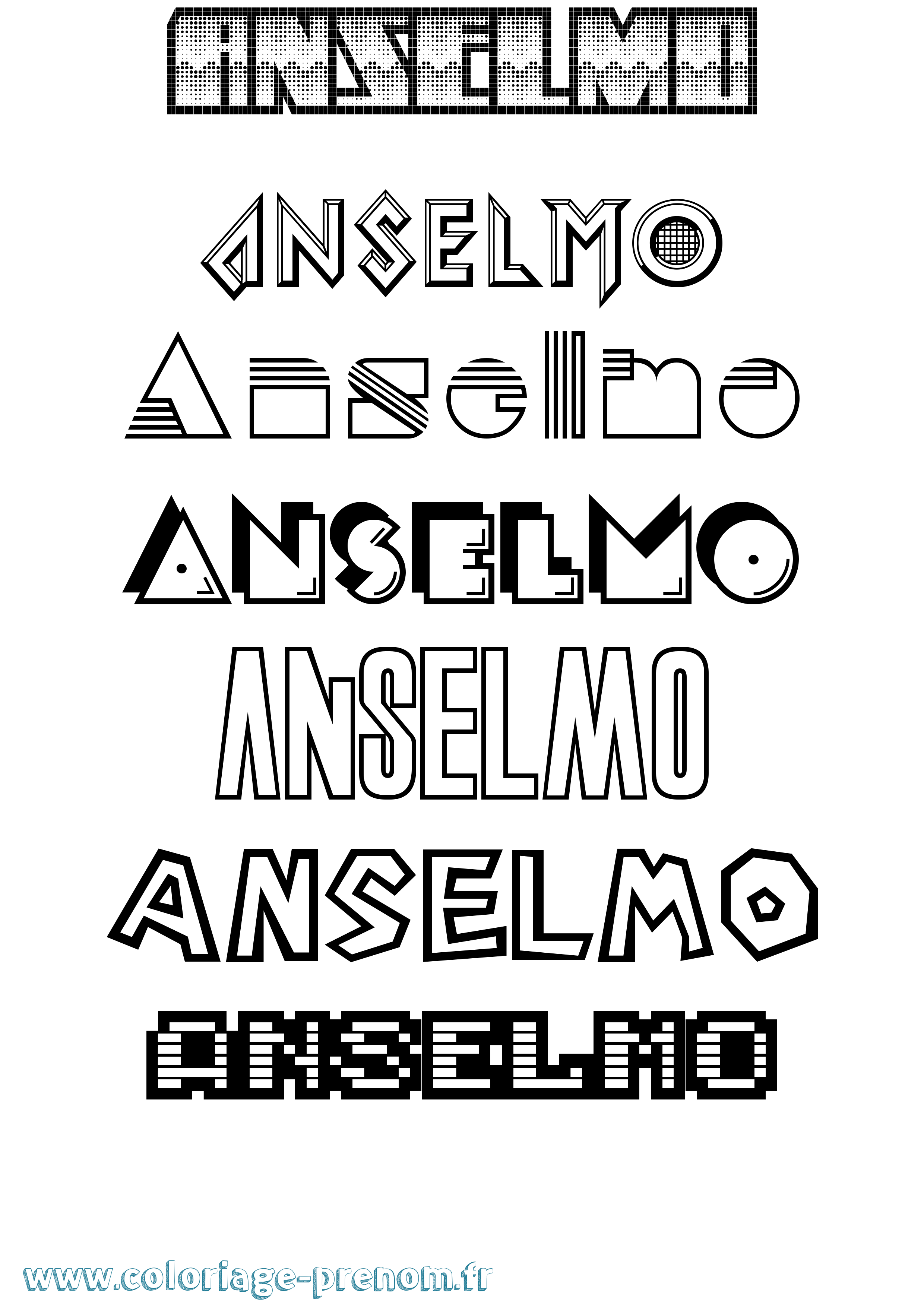 Coloriage Anselmo Jeux Vidéos Coloriage prénom Anselmo Jeux Vidéos