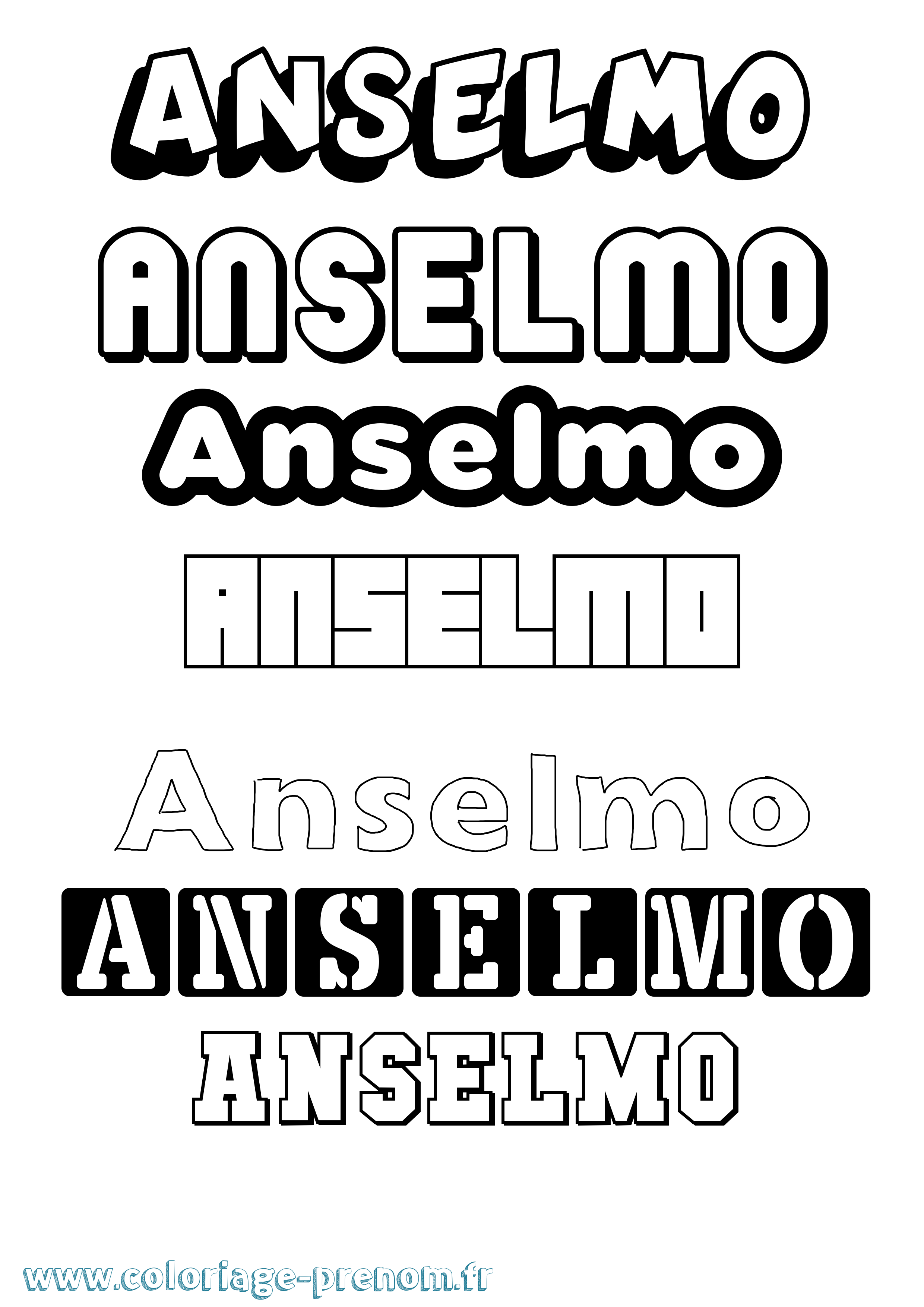 Coloriage Anselmo Simple Coloriage prénom Anselmo Simple