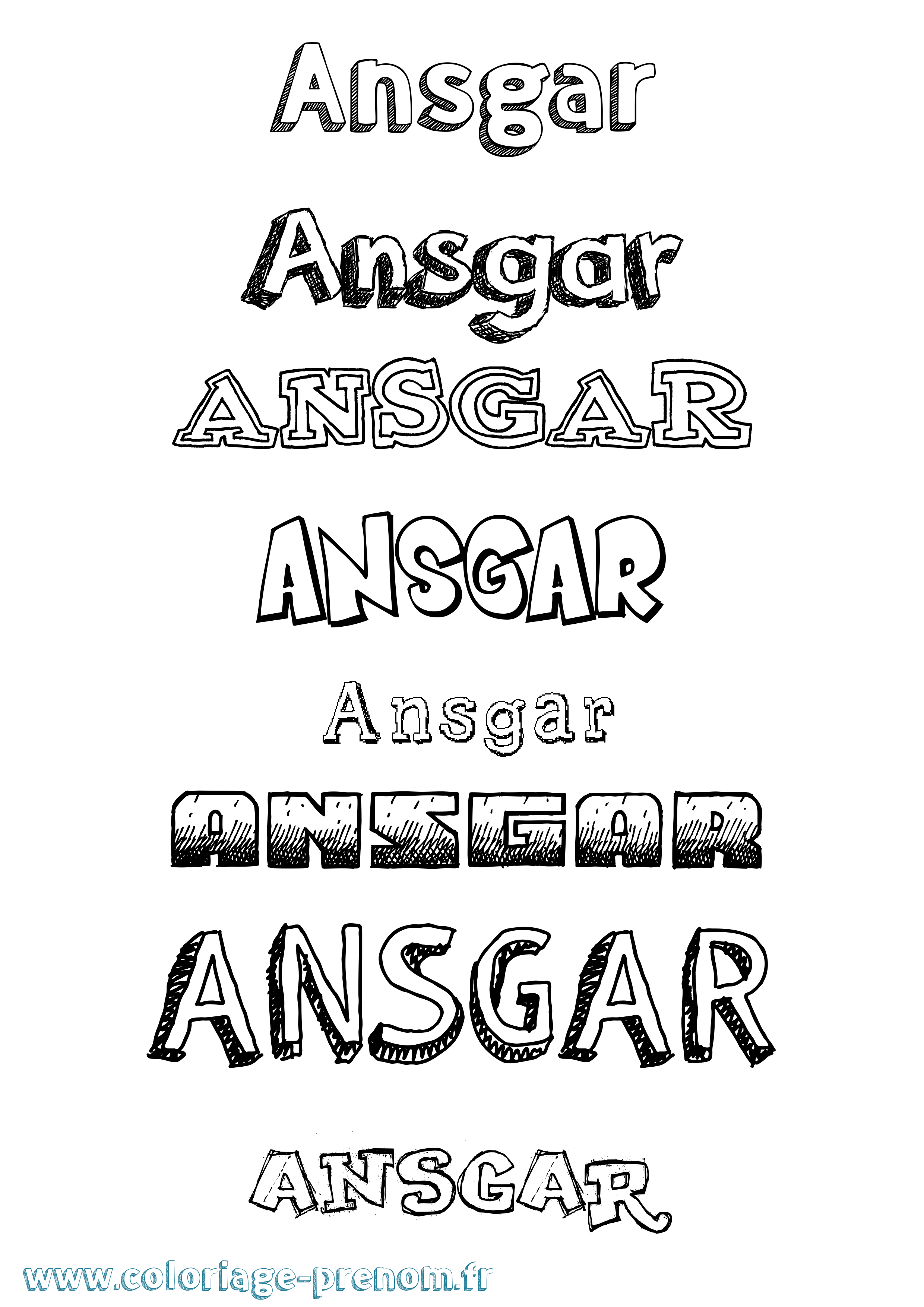 Coloriage prénom Ansgar Dessiné