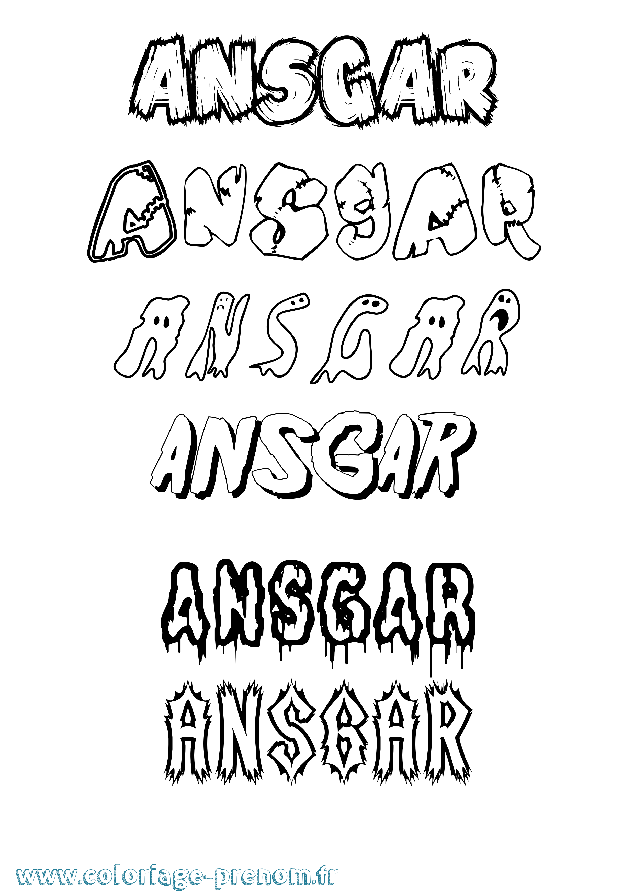 Coloriage prénom Ansgar Frisson
