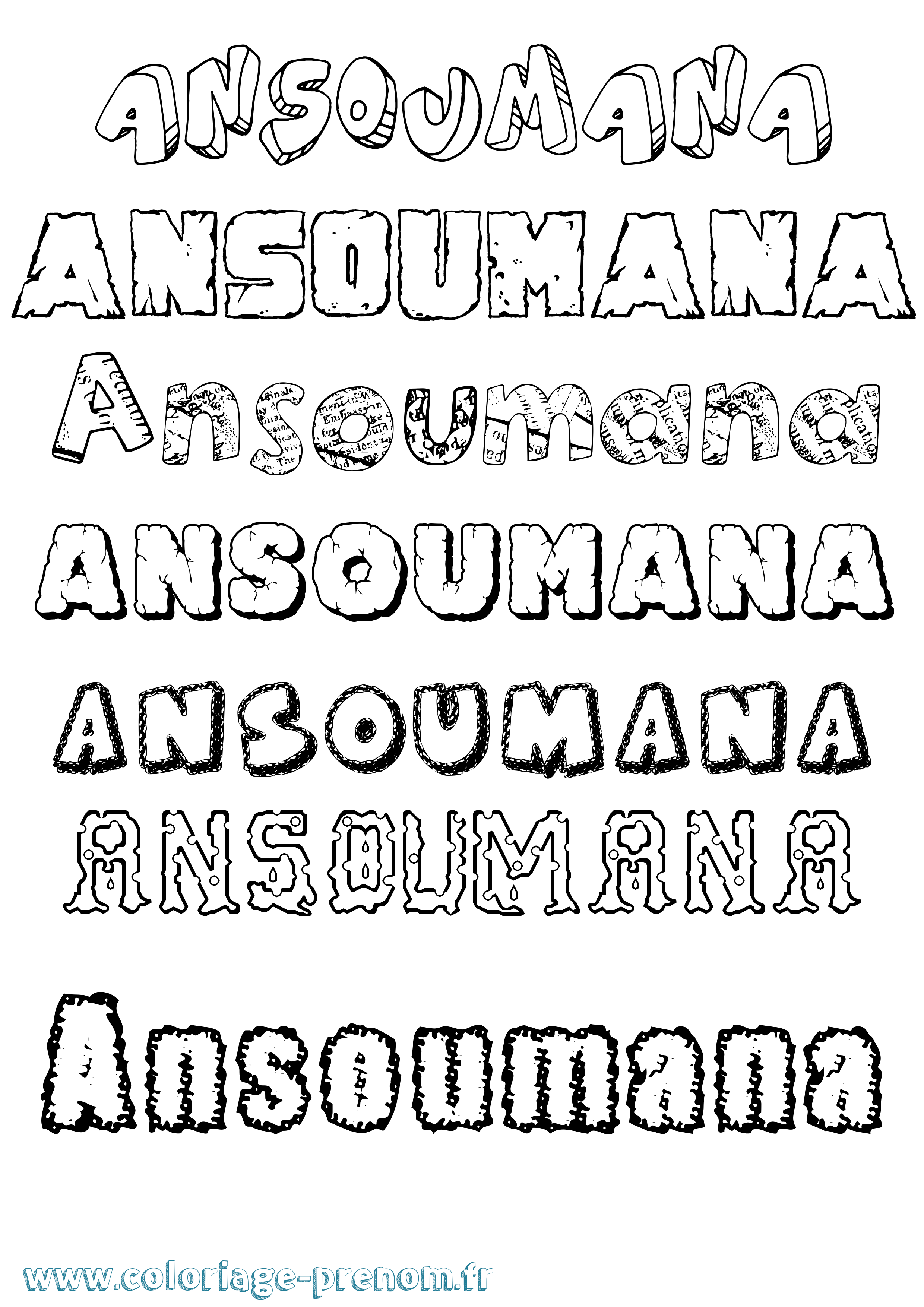 Coloriage prénom Ansoumana Destructuré