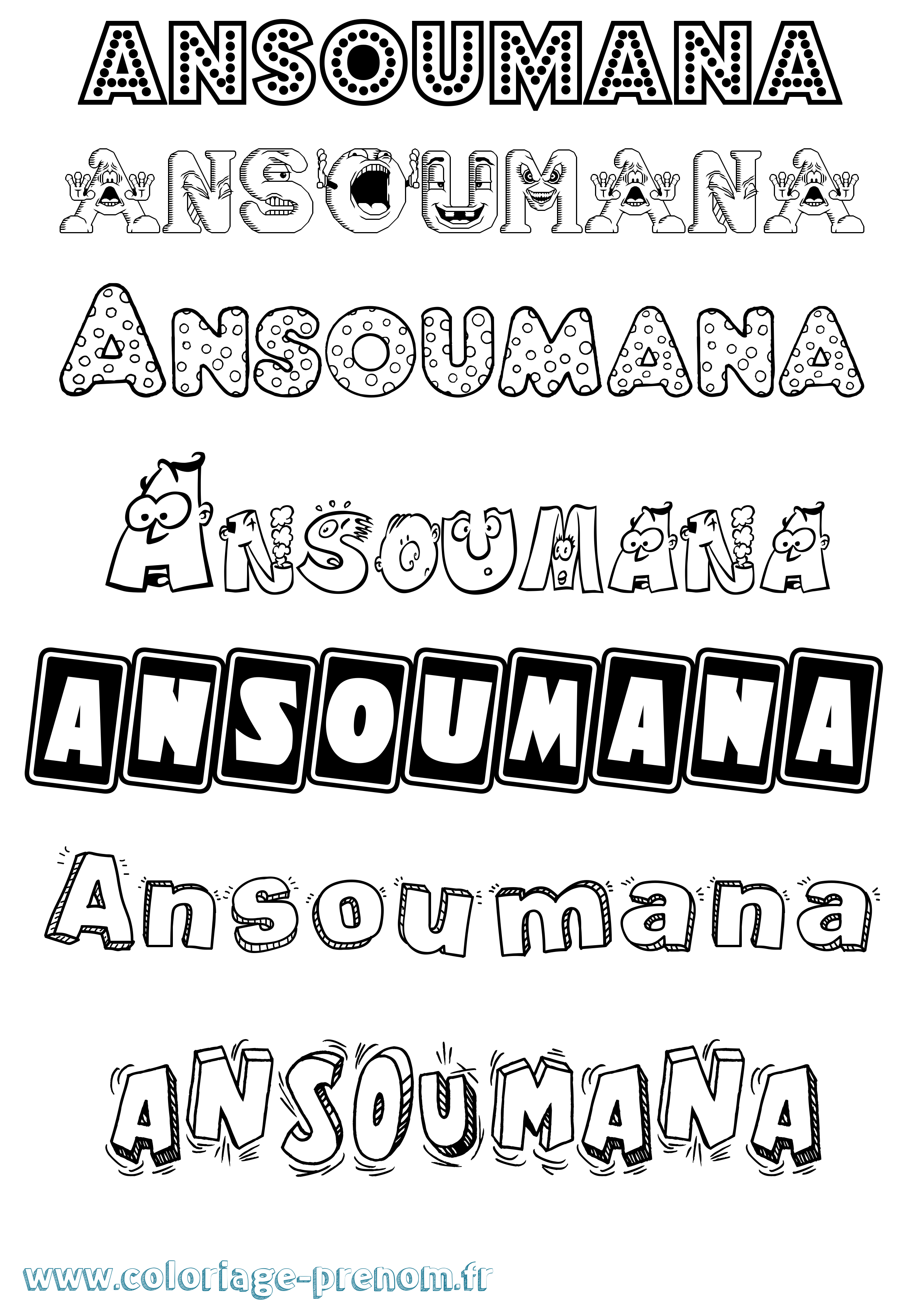Coloriage prénom Ansoumana Fun