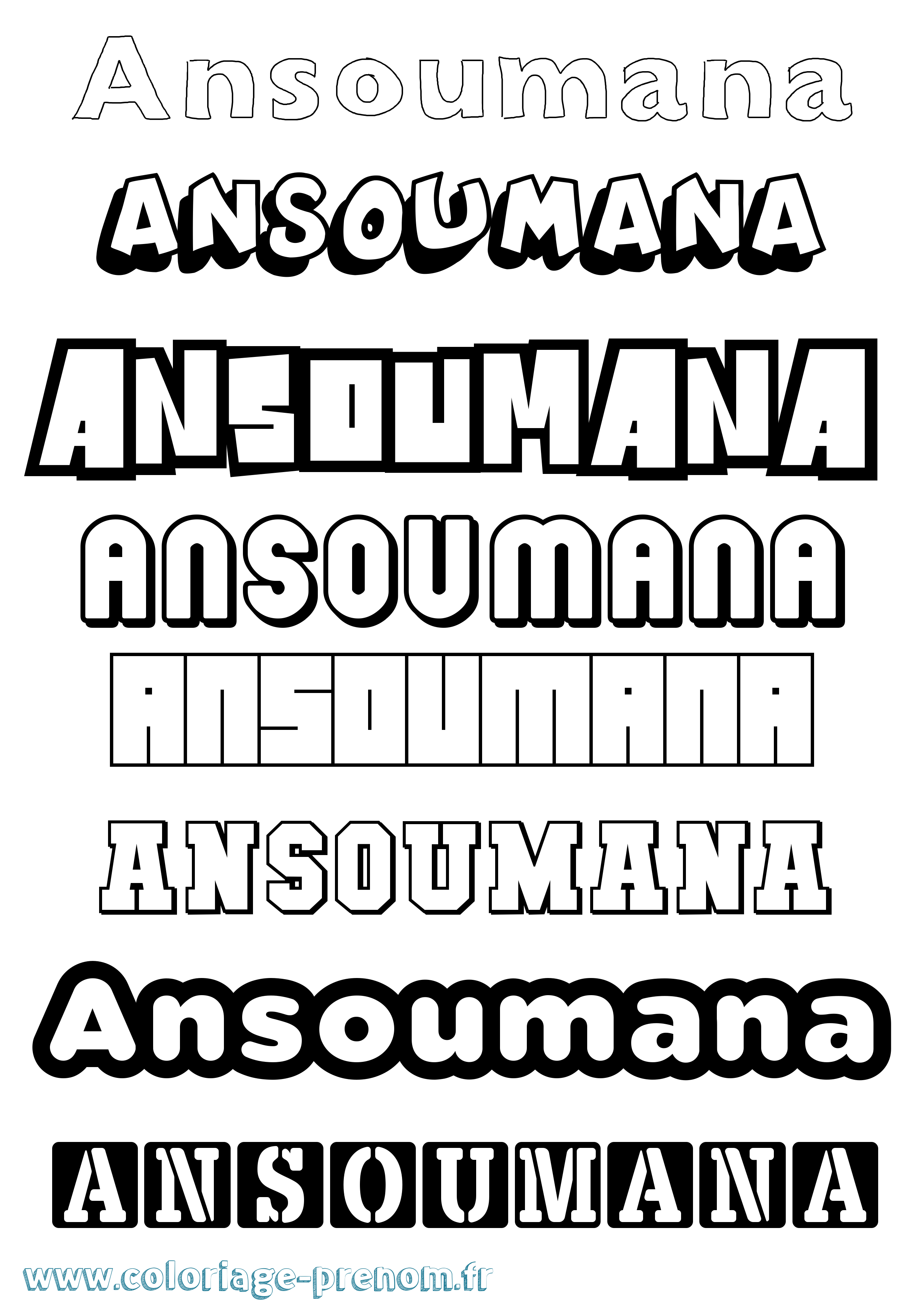 Coloriage prénom Ansoumana Simple