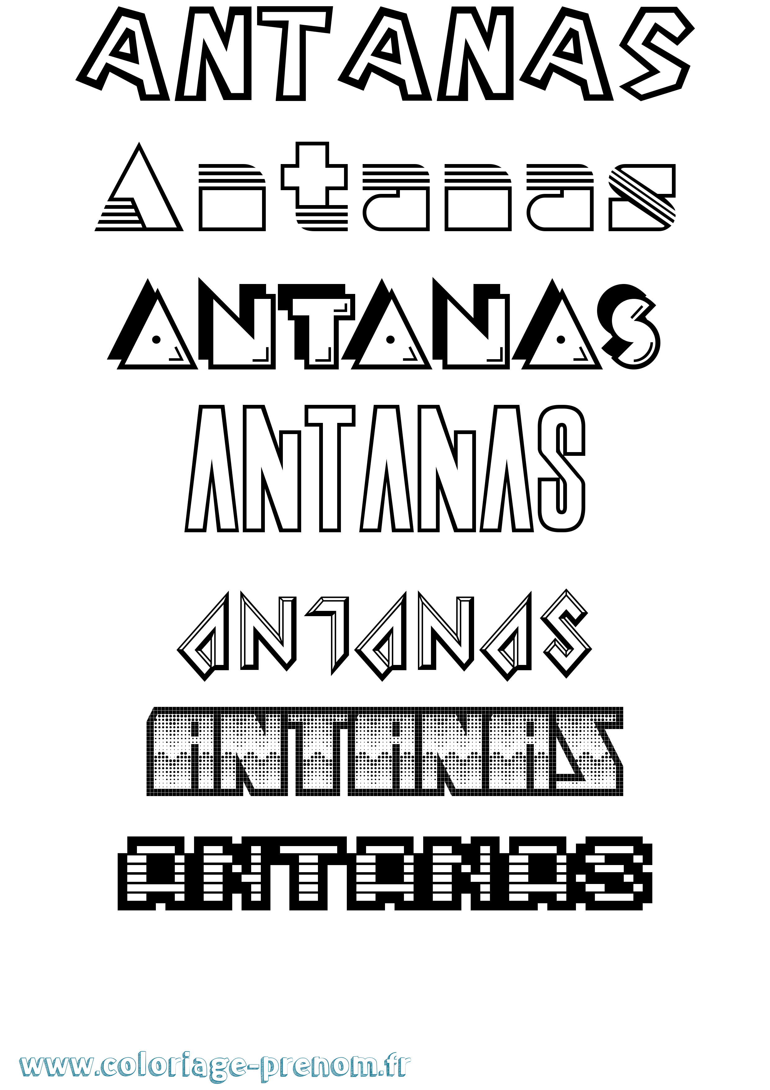 Coloriage prénom Antanas